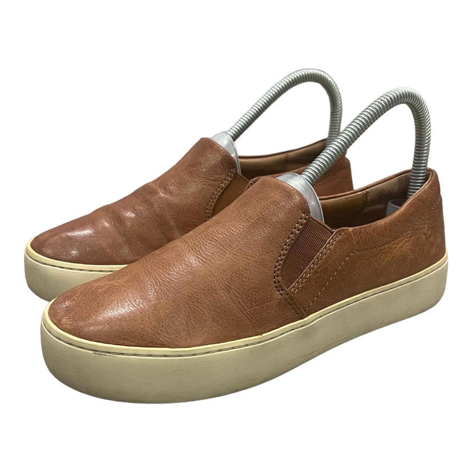 Frye Frye Lena Slip On Leather Shoe Brown Cognac Shoe Size US 6.5 / IT 36.5 - 1 Thumbnail