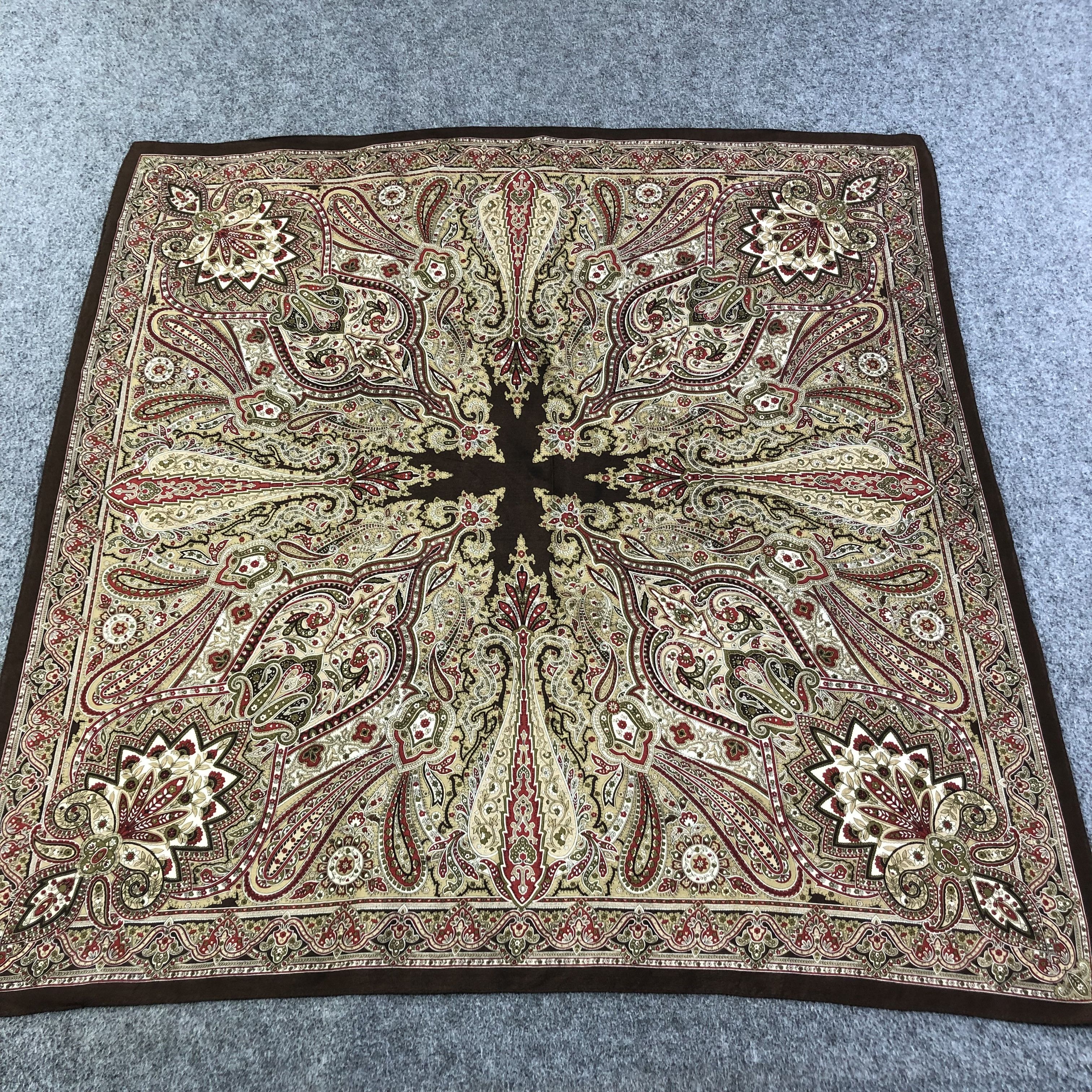 Vintage Luxury Paisley Silk Scarf M646 Size ONE SIZE - 1 Thumbnail
