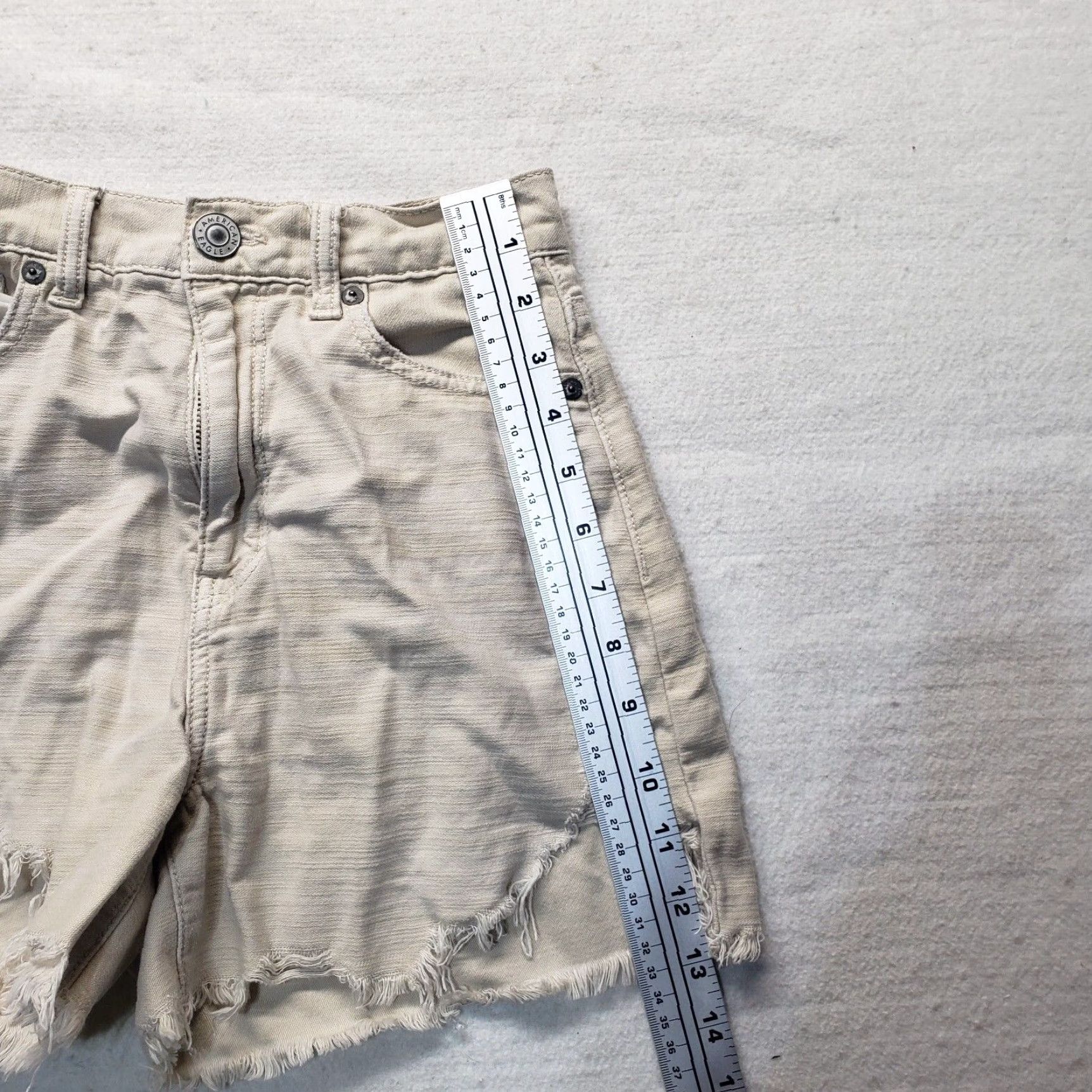 American Eagle Outfitters AMERICAN EAGLE Hi-Rise Shorty Tan Brown Cut Off Shorts Adult Women's Size 00 Size 24" / US 00 / IT 34 - 6 Thumbnail