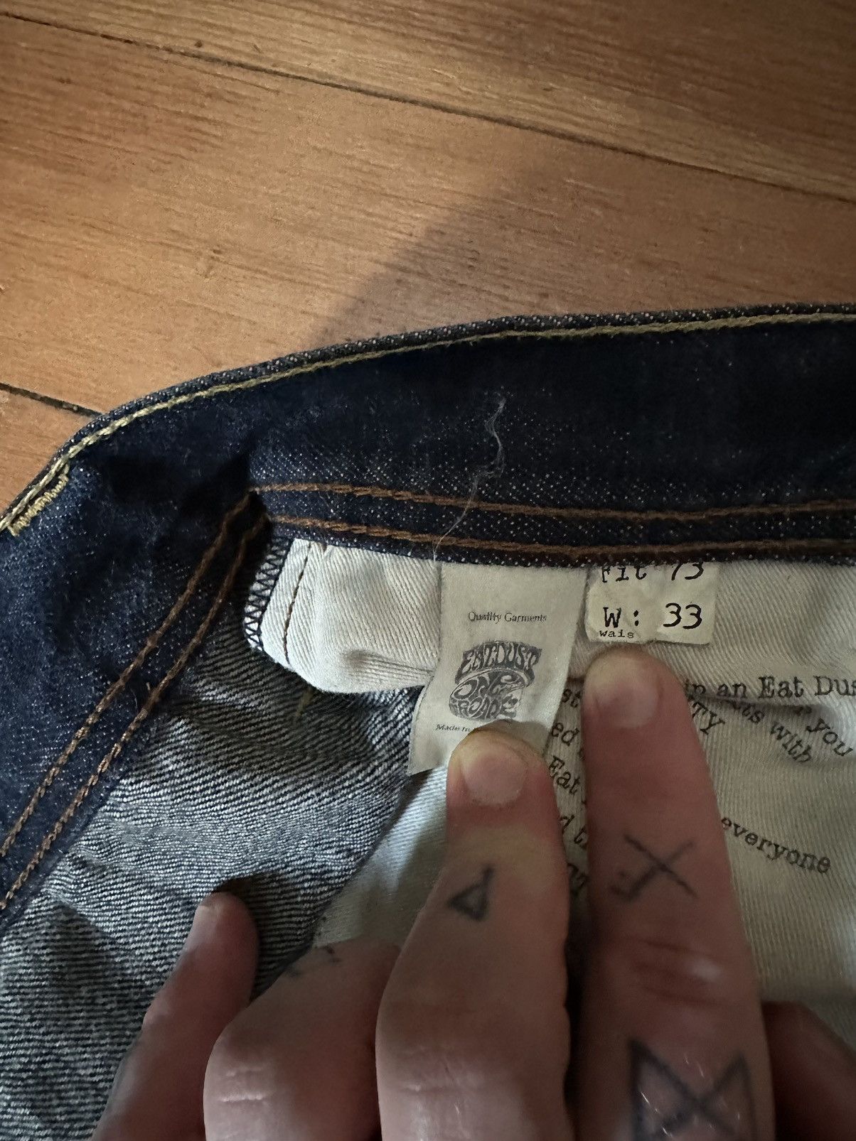 Eat Dust Eat Dust raw selvedge denim jeans Size US 33 - 3 Thumbnail