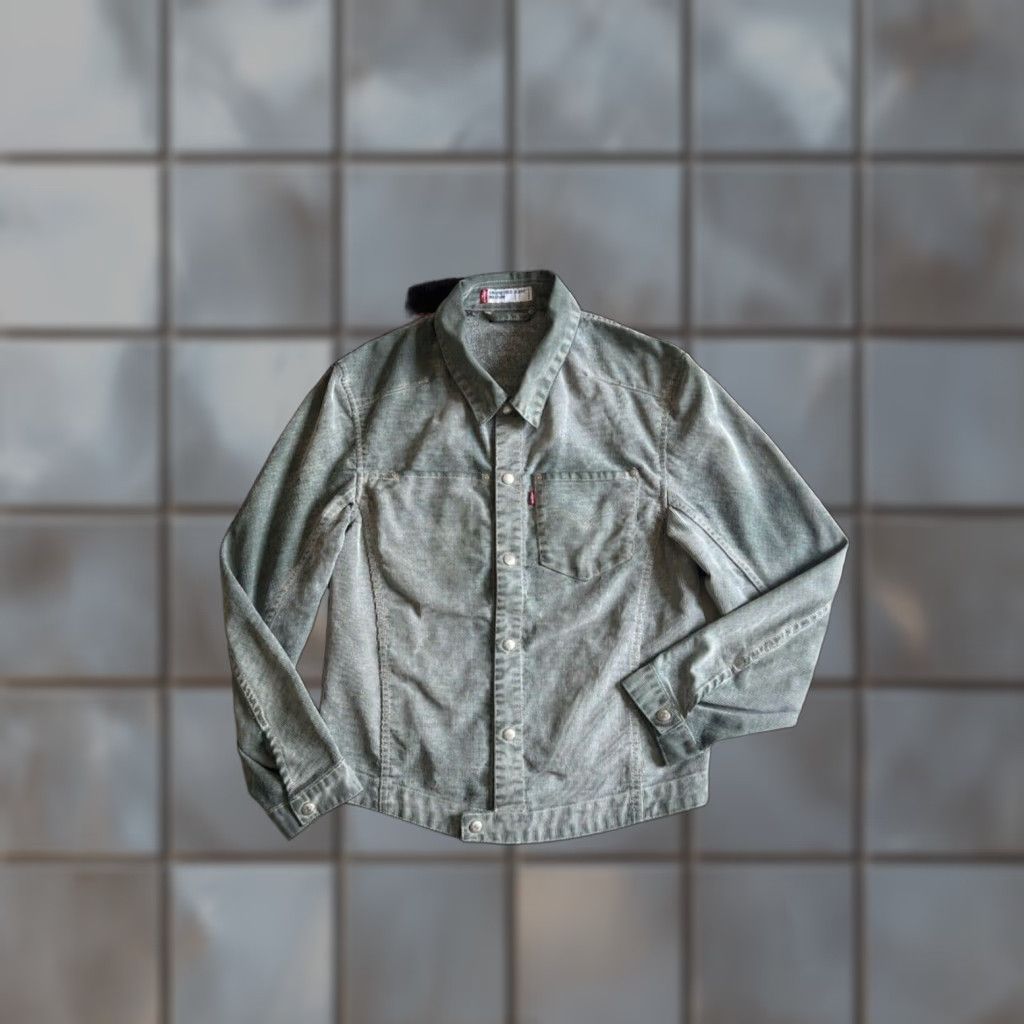 Levi's VINTAGE Levi's Engineered Jacket M Levi's Engineered Corduroy Trucker 38" Chest 2 Front Pockets Twisted 2001 USA Mens Green Brown Denim/Green Jacket Size US M / EU 48-50 / 2 - 1 Thumbnail