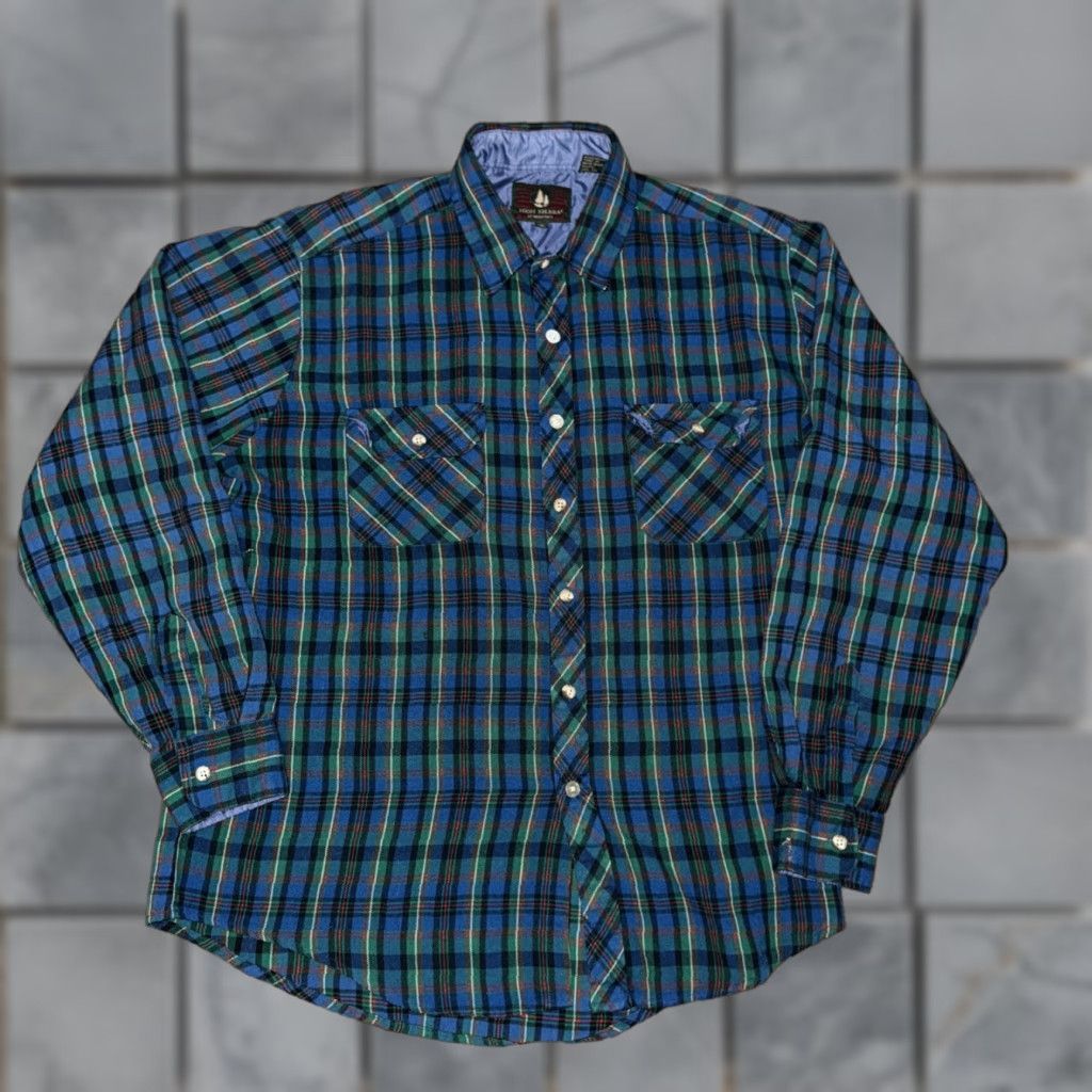 High Sierra VINTAGE High Sierra Shirt XL Men Blue Plaid Flannel Button-Up Long Sleeve 90s Outdoor Workwear Size US XL / EU 56 / 4 - 1 Thumbnail