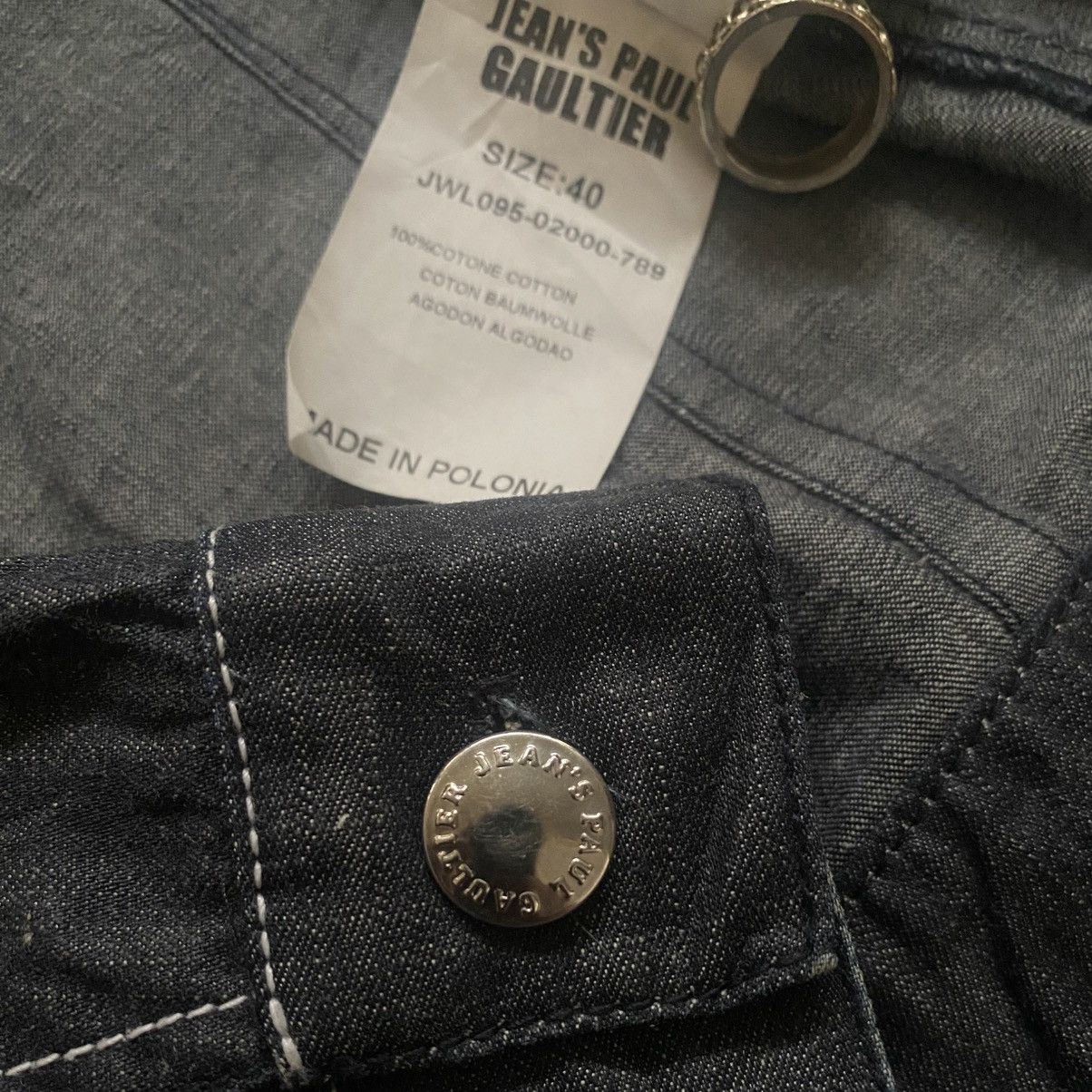 Jean Paul Gaultier Vintage Jean Paul Gaultier Crop Denim Jacket Size L / US 10 / IT 46 - 9 Thumbnail