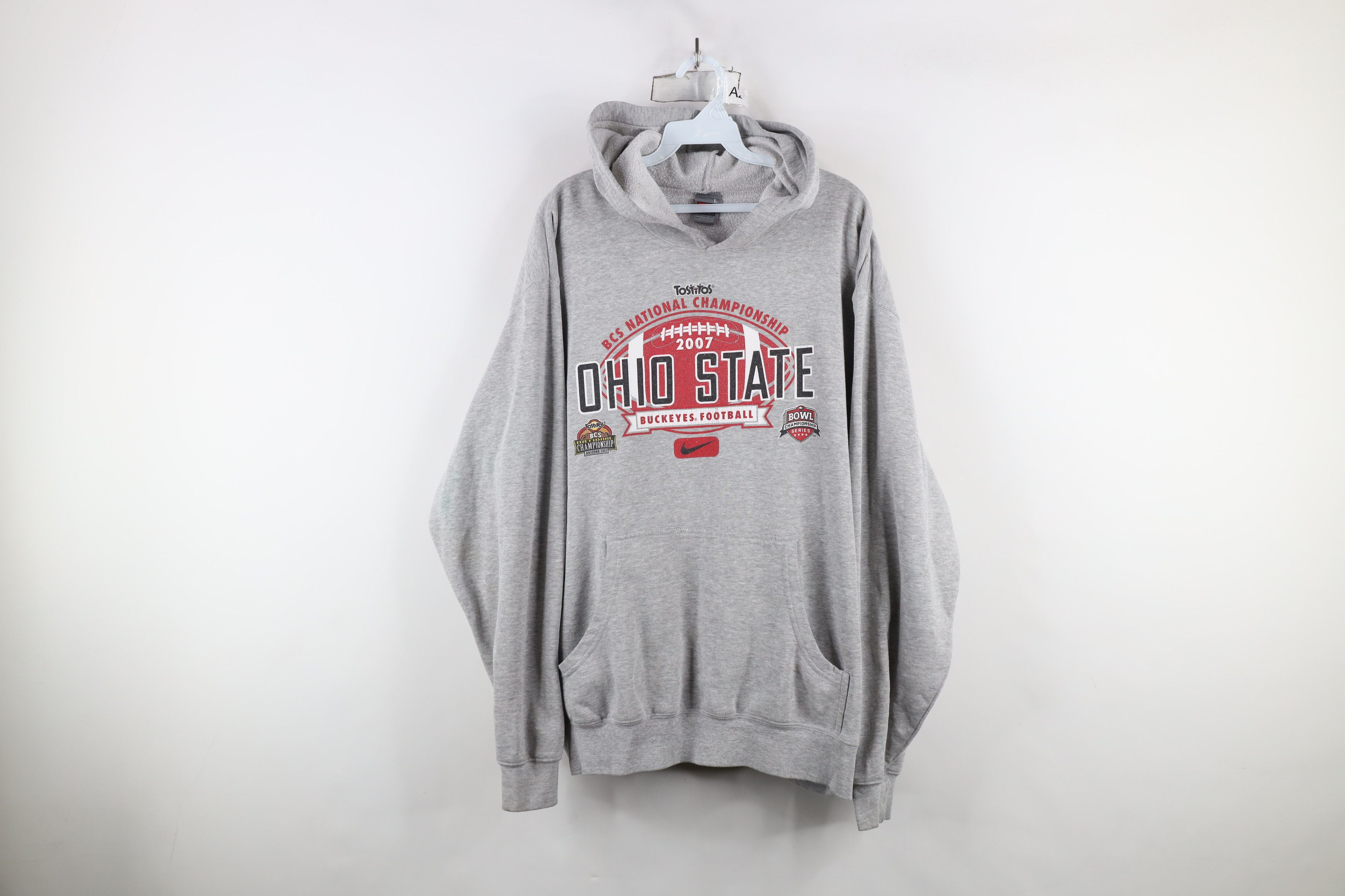 Nike × Vintage Vintage Nike Swoosh Ohio State University Football Hoodie Size US L / EU 52-54 / 3 - 1 Thumbnail