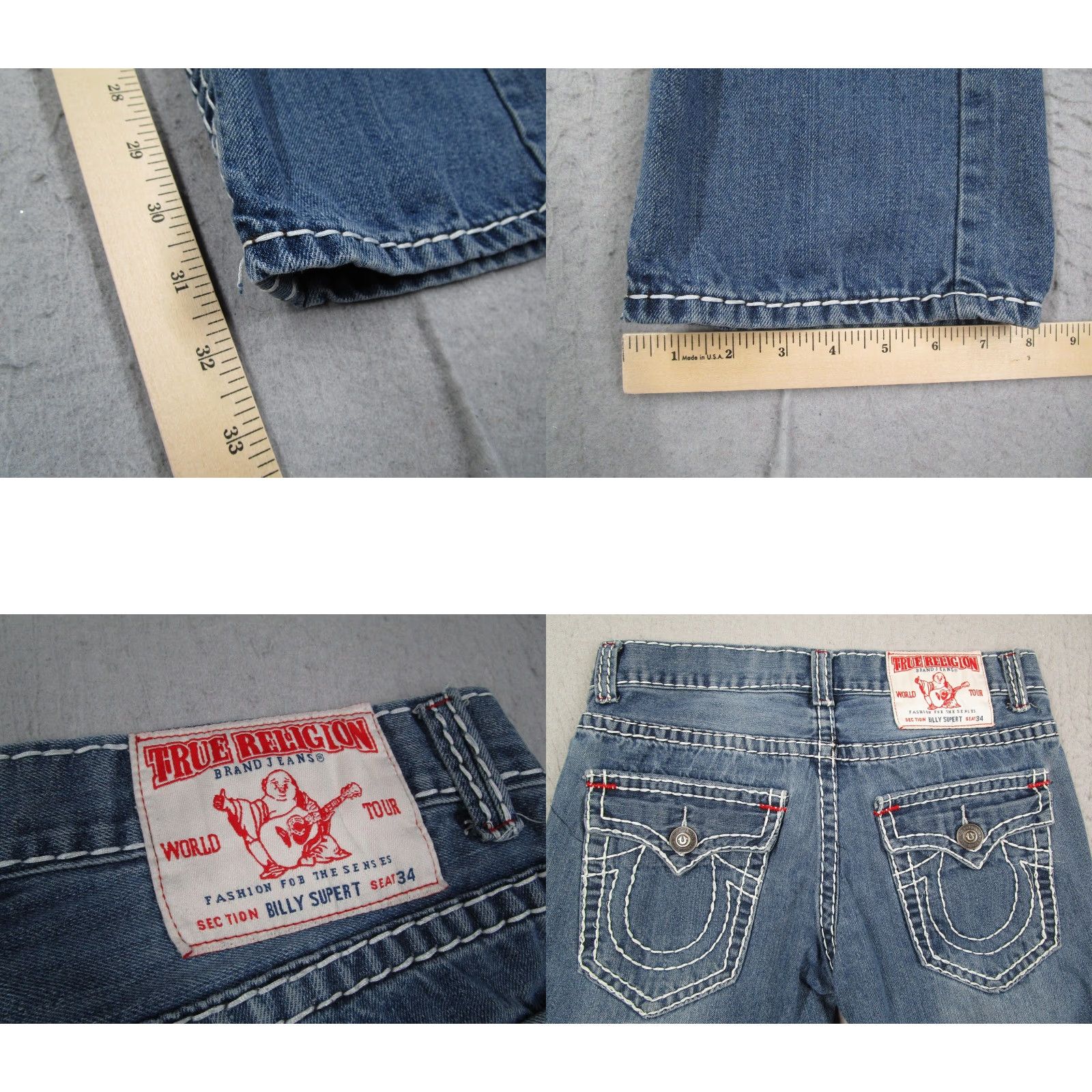 True Religion True Religion Jeans Mens 32 Blue Billy Super T Bootcut Denim 5-Pocket USA Made Size US 32 / EU 48 - 8 Thumbnail