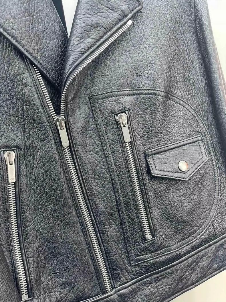 Dior Dior Embroidered studded motorcycle leather jacket 2504-Ne Size XXS / US 00 / IT 34 - 5 Thumbnail