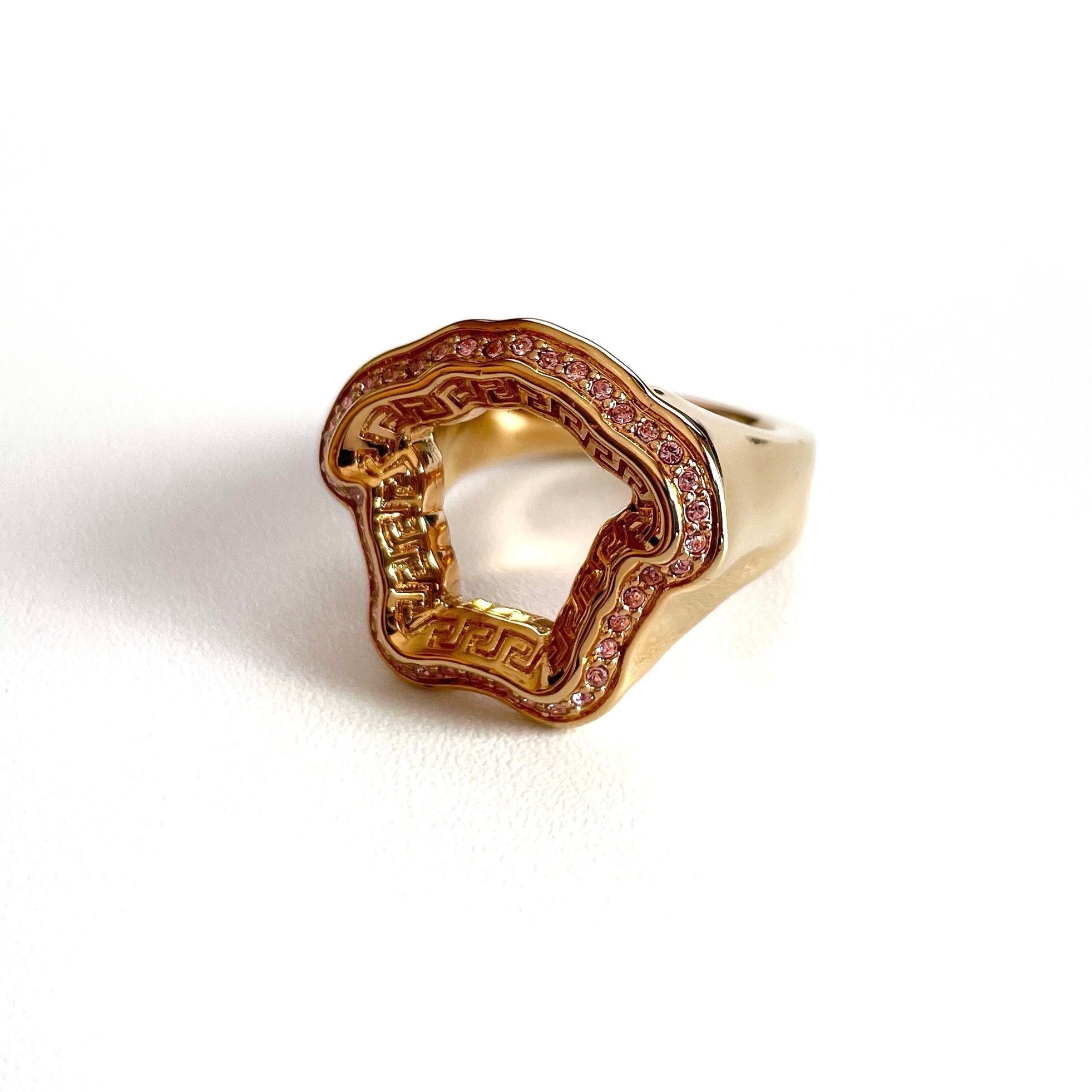 Versace VERSACE La Medusa Curve Swarovski gold tone ring 6 US 13