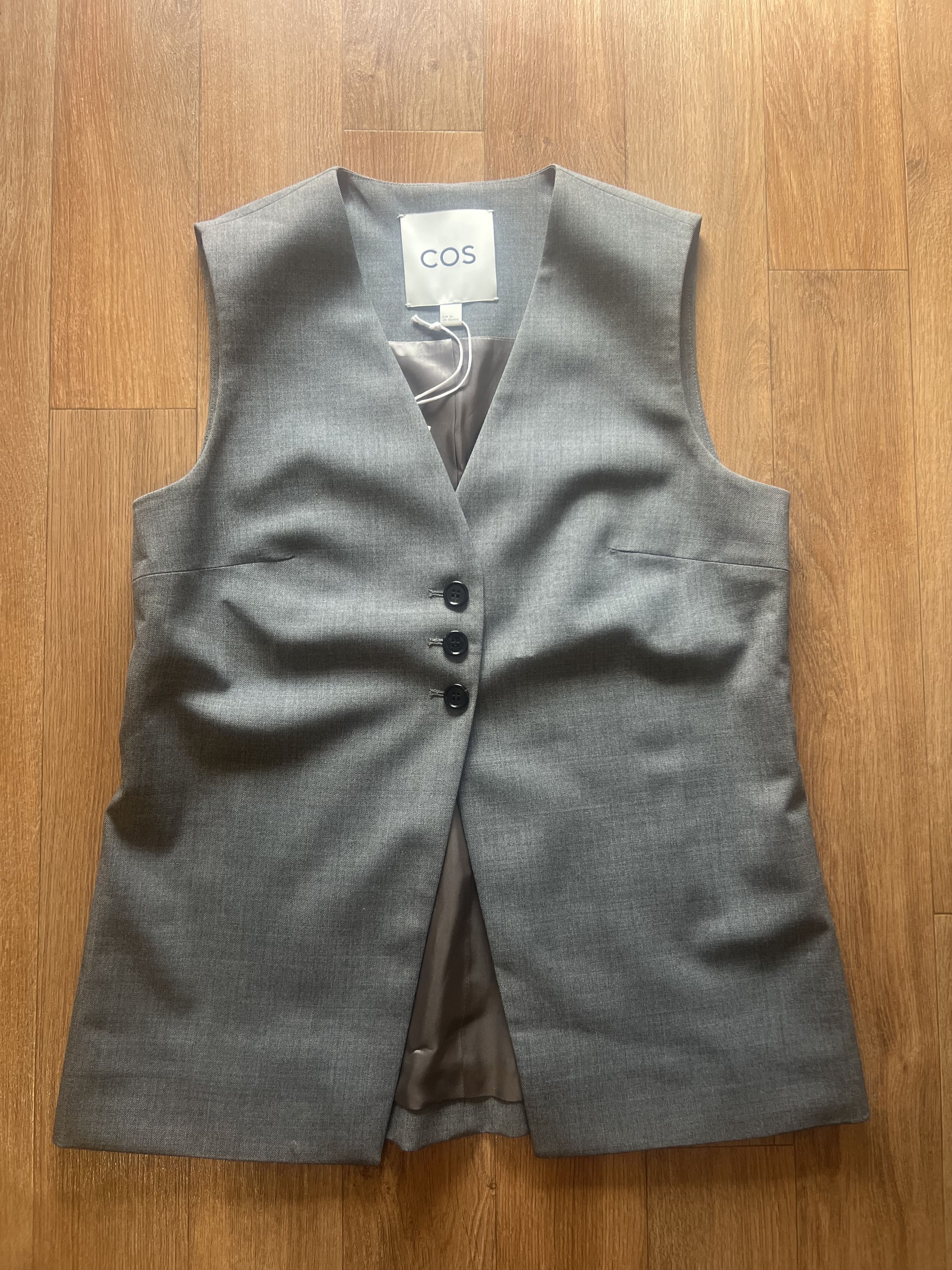Cos Sleeveless Tailored Twill Vest COS – Grey – Size 36/S Size S / US 4 / IT 40 - 1 Thumbnail