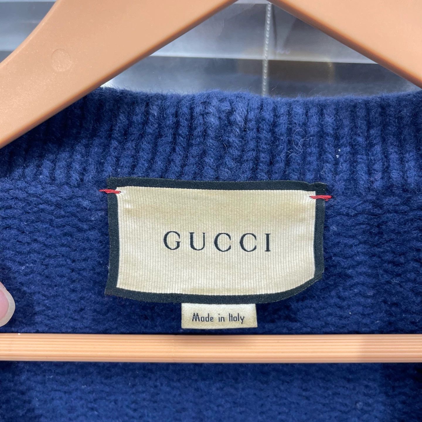 Gucci Gucci navy red green stripe cardigan L 99new Size US L / EU 52-54 / 3 - 3 Thumbnail