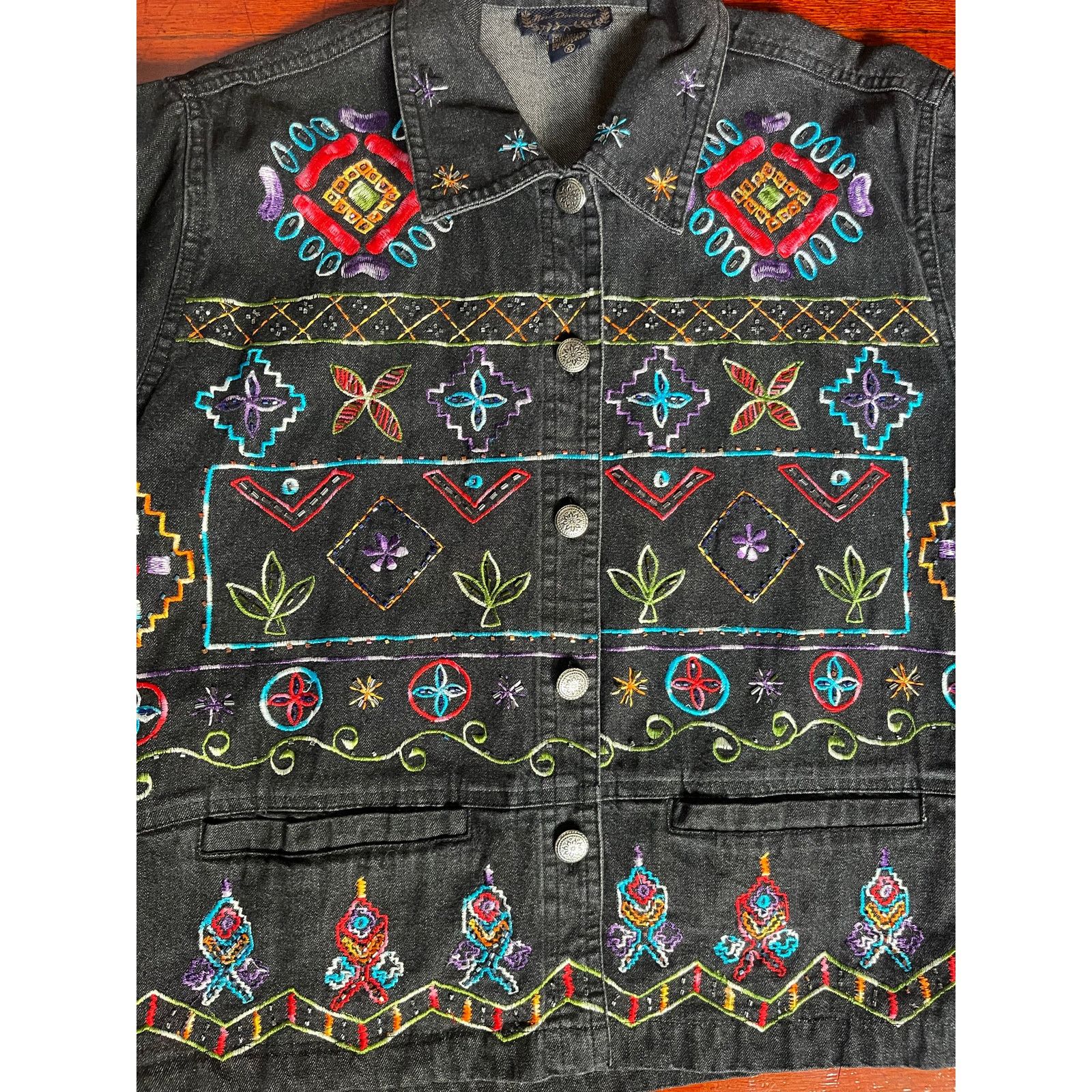 Vintage Vintage Y2K New Direction Black Denim Unique Jacket X-Large Size XL / US 12-14 / IT 48-50 - 2 Thumbnail