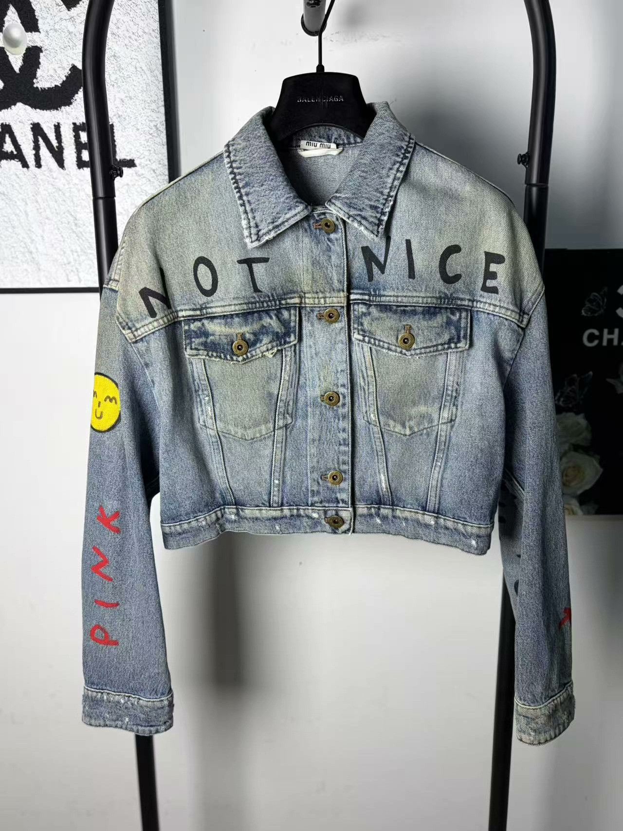 Miu Miu Miu Miu Denim White Jacket M Women Size M / US 6-8 / IT 42-44 - 1 Thumbnail