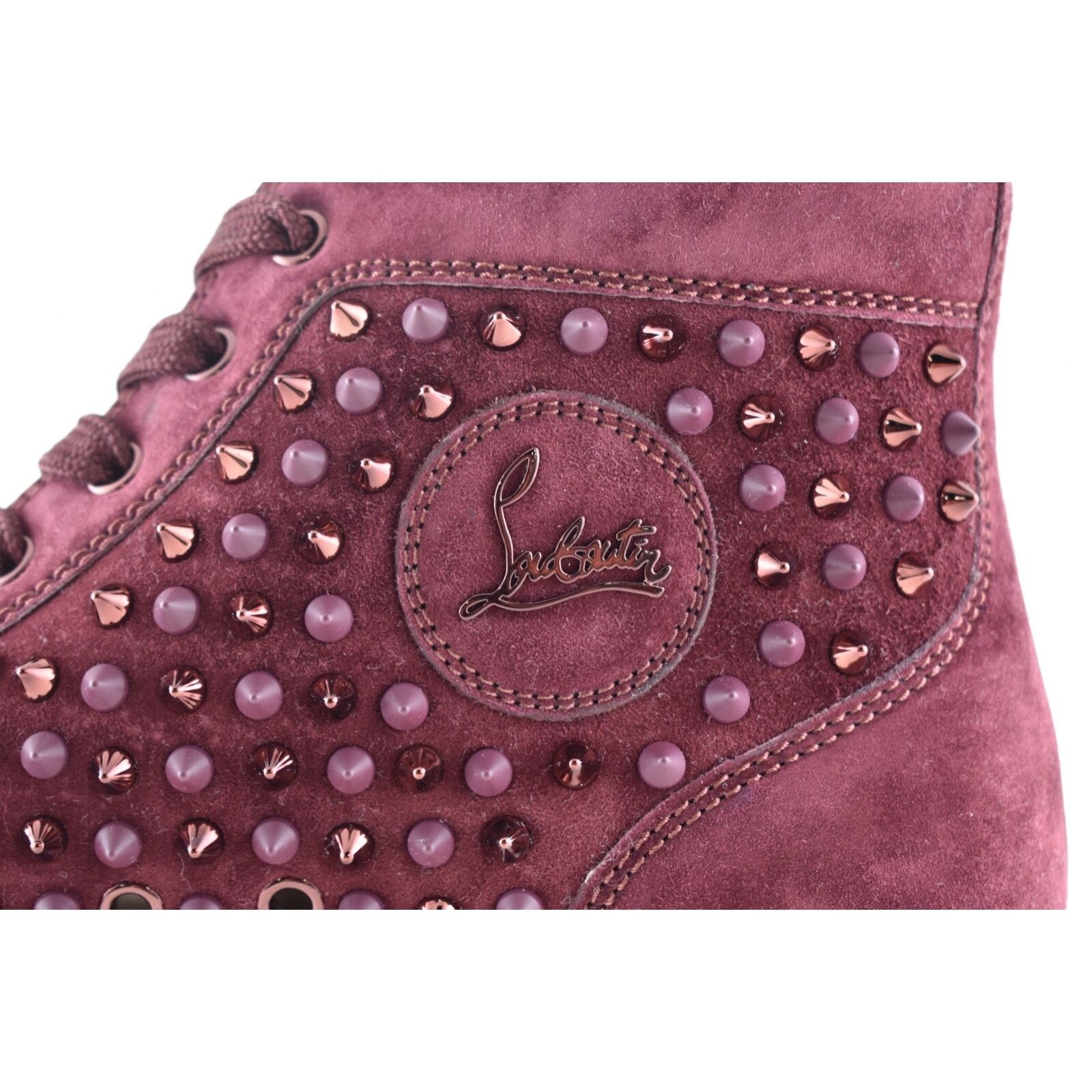 Christian Louboutin Christian Louboutin Mens Louis Flat Spike Prunus Red Mix Size US 12 / EU 45 - 9 Thumbnail