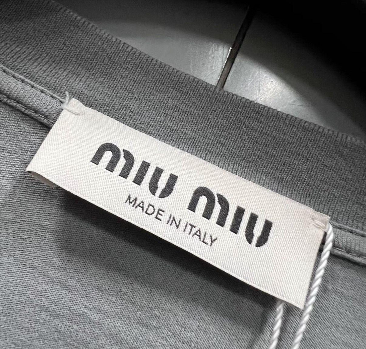 Miu Miu Miu Miu Light Grey Embroidered Logo Long Sleeve Top J41 Size US S / EU 44-46 / 1 - 4 Thumbnail