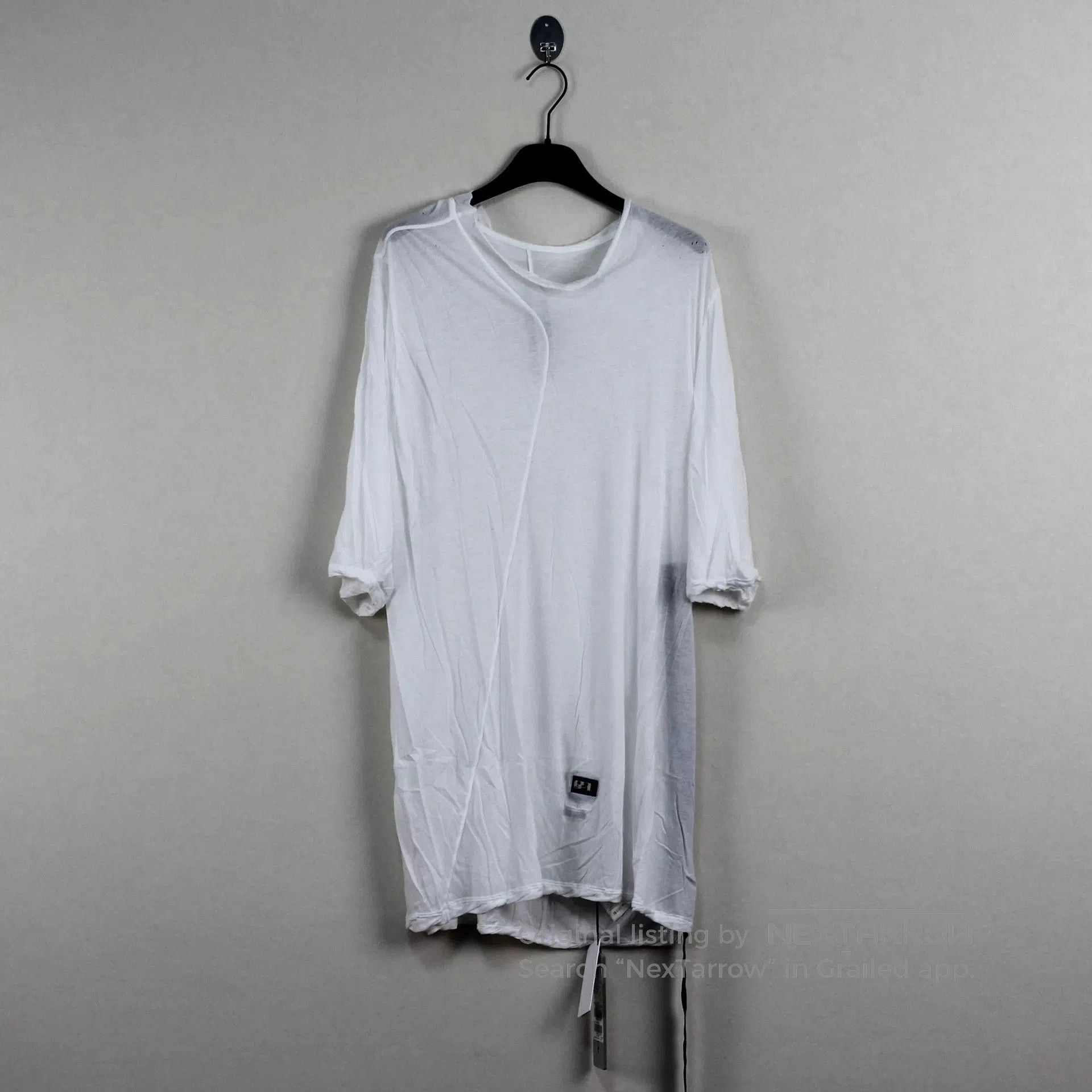 rick owens white oversized short sleeve shirt.
