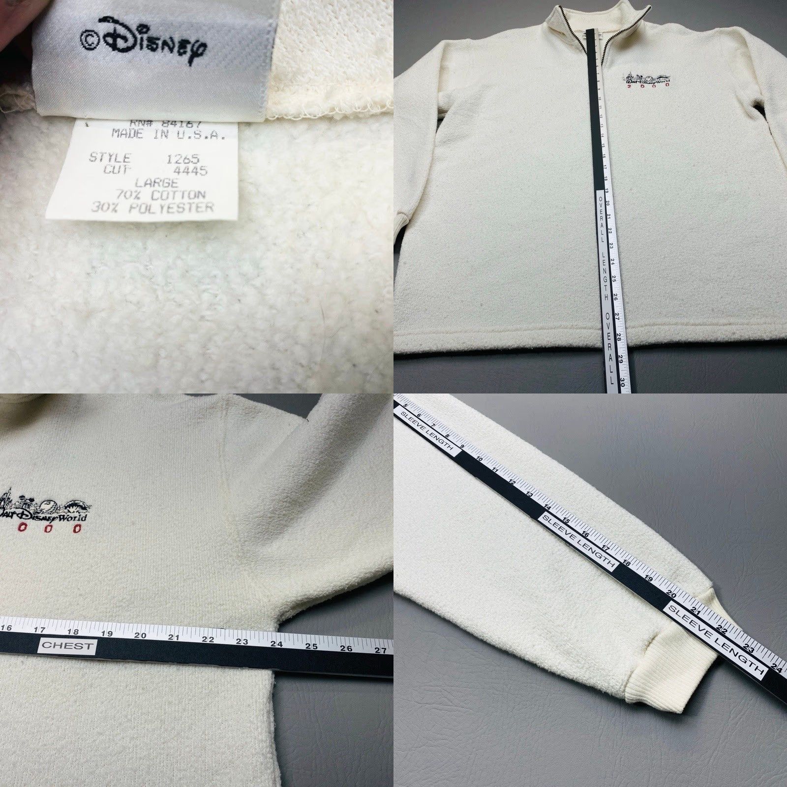 Disney VINTAGE Disney Pullover Sweatshirt Logo Walt Disney World Epcot Mickey Mouse Cream Ivory Size L Men United States Size US L / EU 52-54 / 3 - 8 Thumbnail