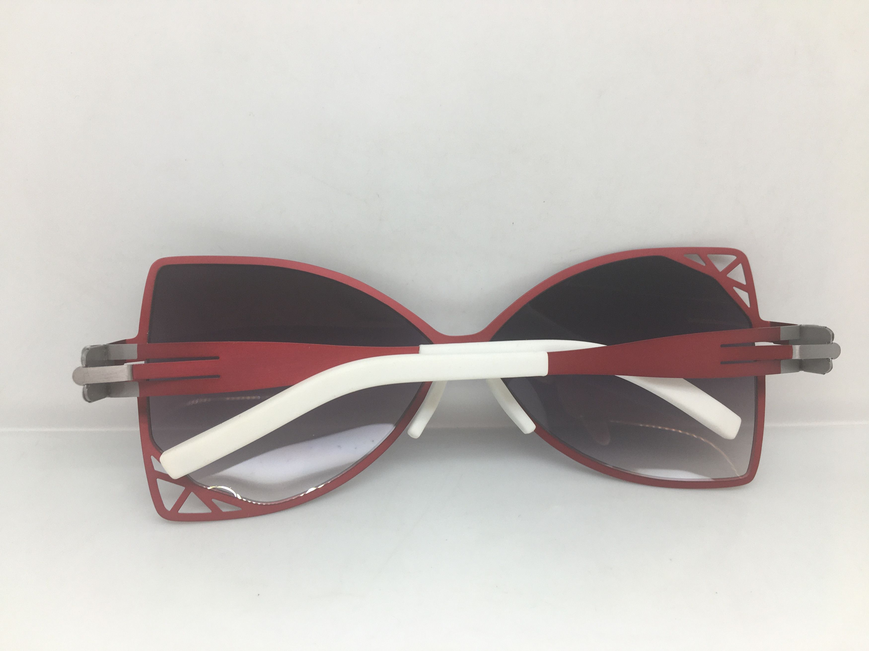 Other Red Alloy AsymmetricCat Eye Sunglasses Frame Diva Size ONE SIZE - 6 Thumbnail