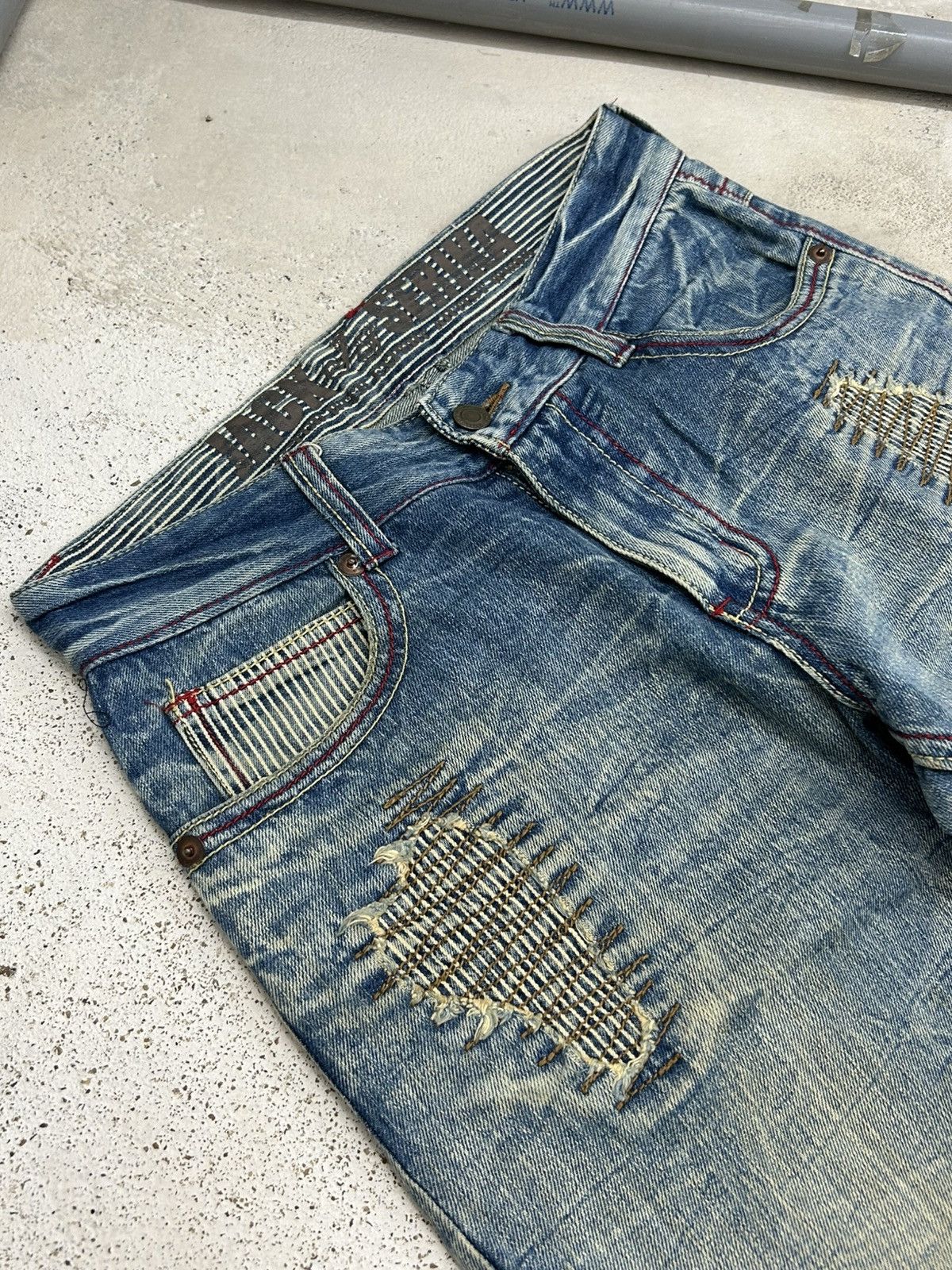 GOSTAR DE FUGA Vintage Jack Serika Mud Washed Gothic Distressed Boro Size US 31 - 10 Thumbnail