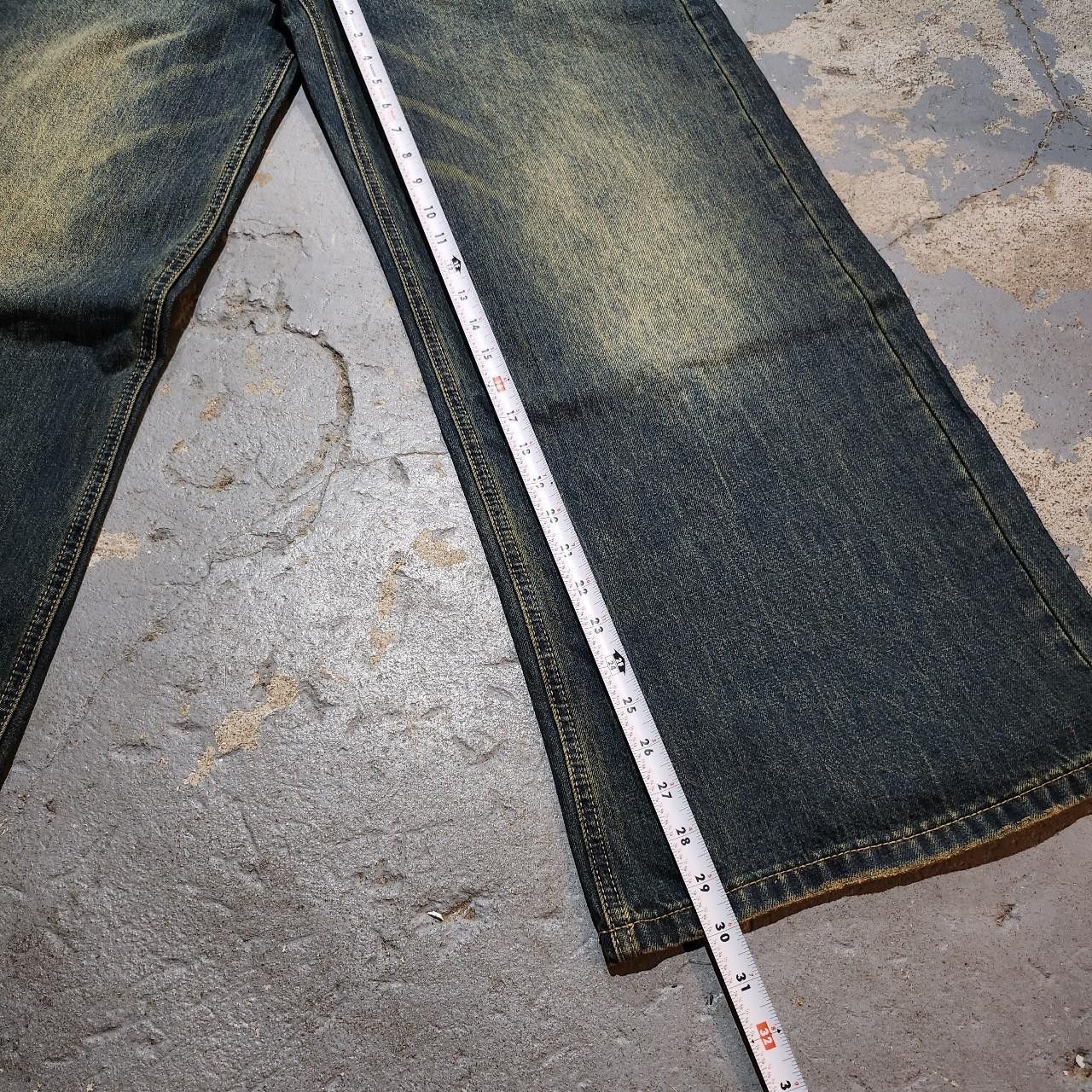 Japanese Brand Baggy sandwash jeans wide leg faded denim Size US 32 / EU 48 - 4 Thumbnail