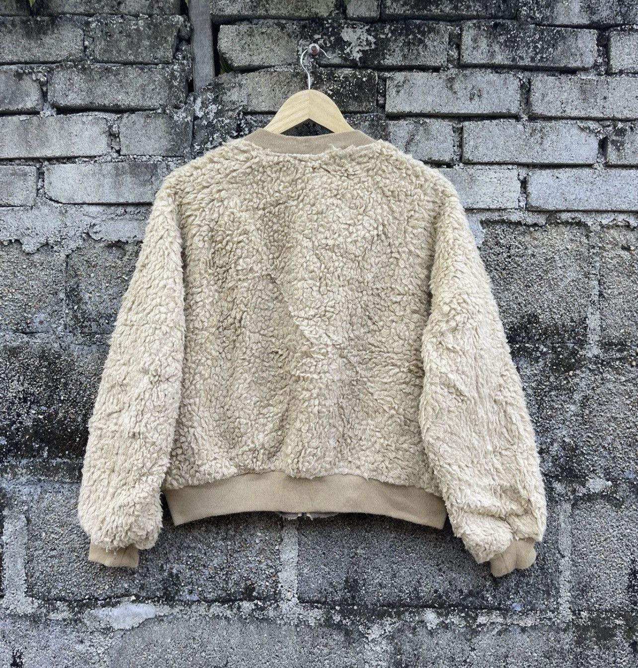 Japanese Brand Browny Japan Wego Sherpa Fleece Bomber Jacket Beige Size US M / EU 48-50 / 2 - 4 Thumbnail