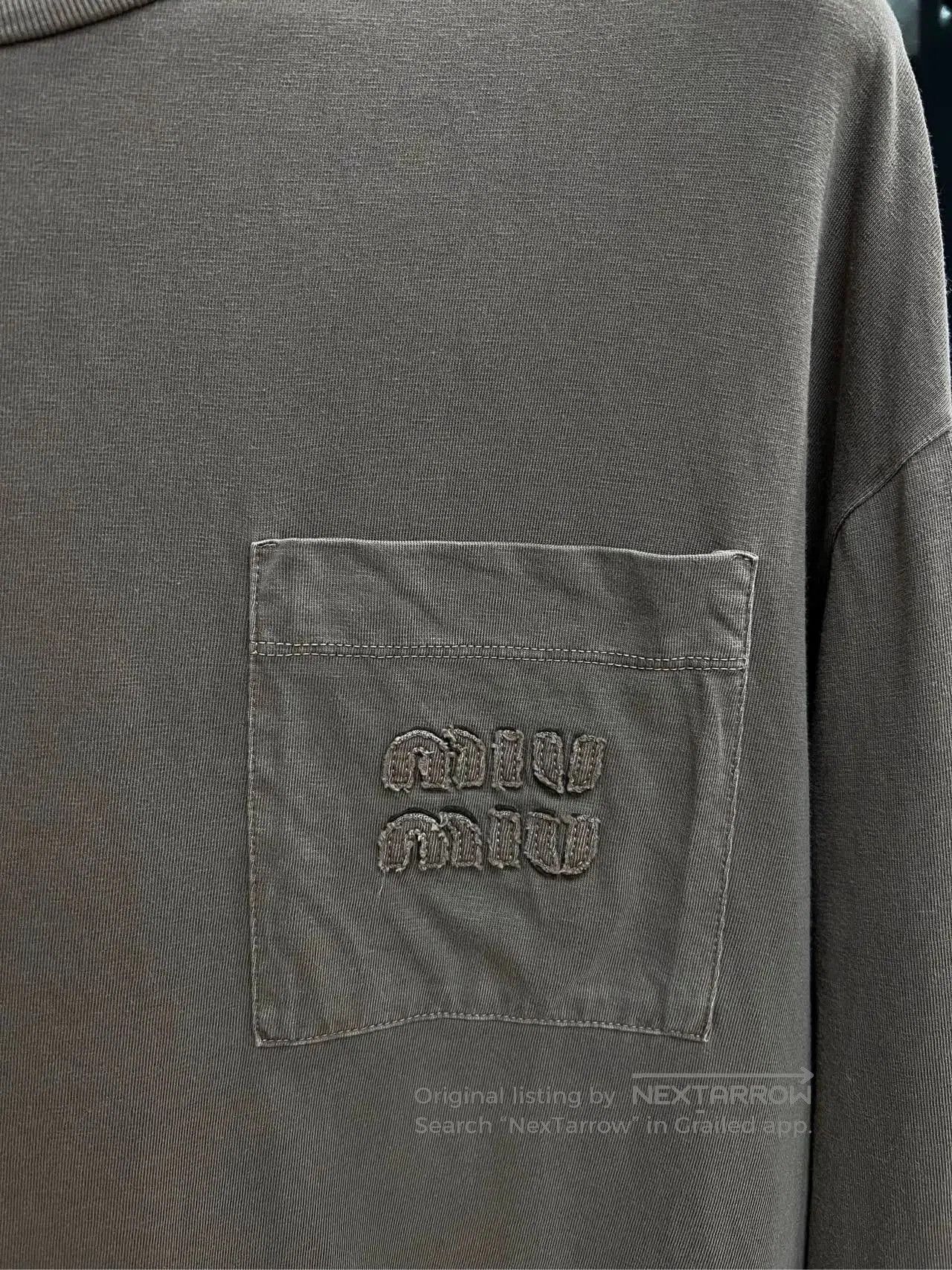 Miu Miu Miumiu Cocoa Embroidered Sweatshirt. Size XL / US 12-14 / IT 48-50 - 3 Thumbnail