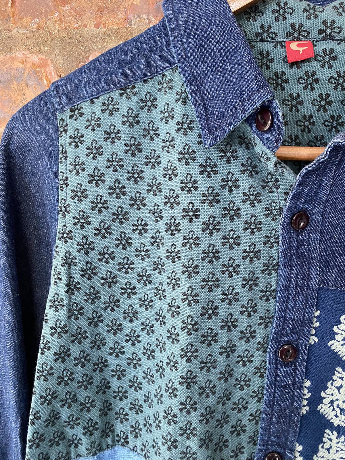 Japanese Brand CAmina Japan Patchwork shirt indigo Size US S / EU 44-46 / 1 - 7 Thumbnail