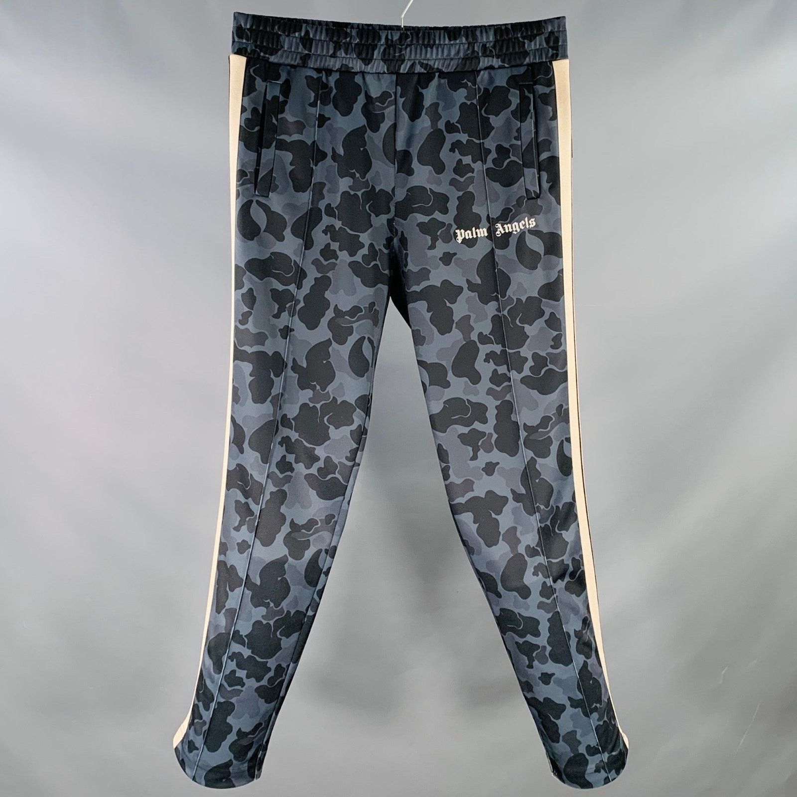 Palm Angels Navy Black Camouflage Polyester Drawstring Casual Pants Size US 36 / EU 52 - 1 Thumbnail