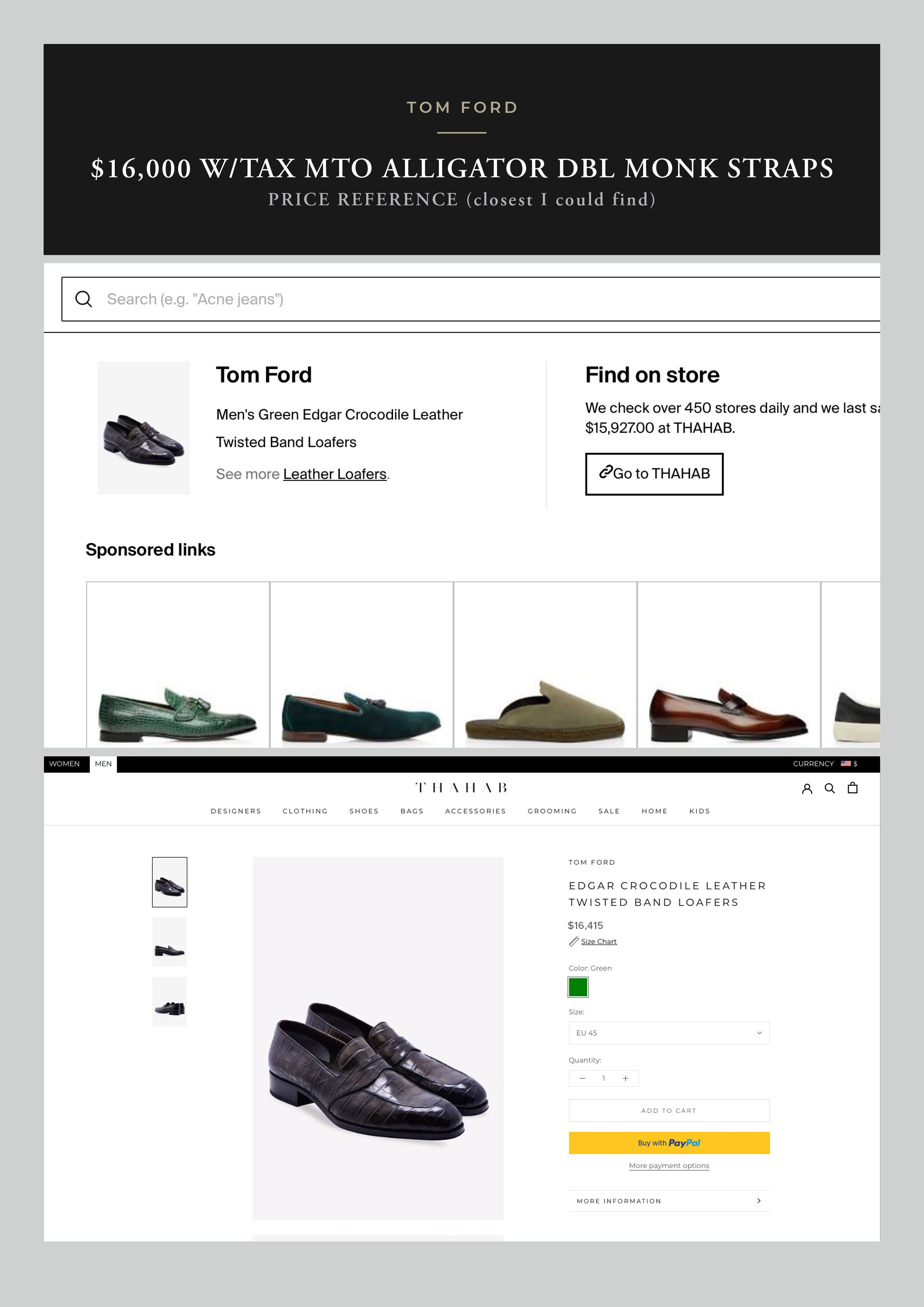 Tom Ford The A-List Celeb RARE $16K TOM FORD Alligator Monk Straps Size US 11 / EU 44 - 5 Thumbnail