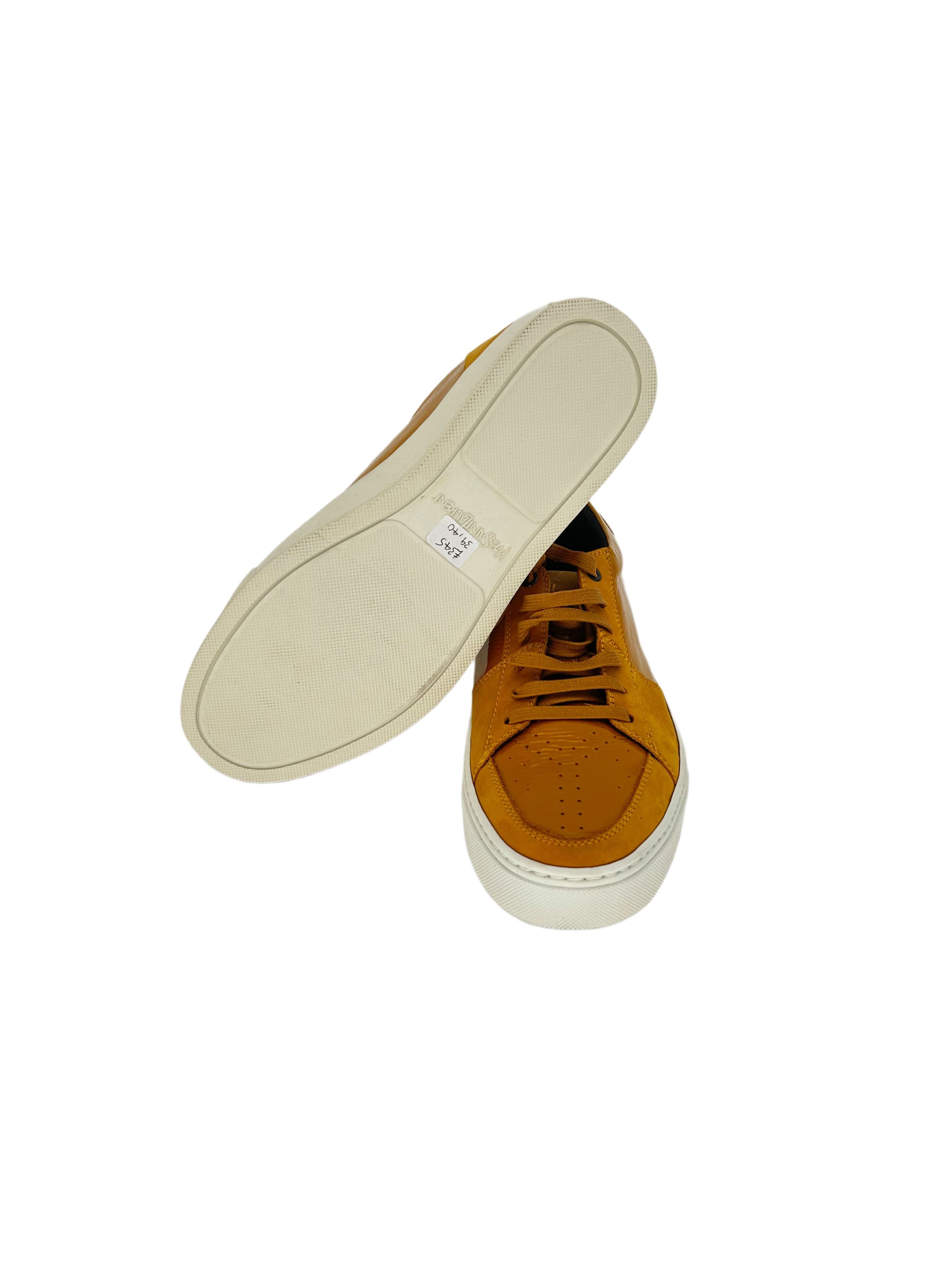 Yves Saint Laurent Yellow Patent & Nubuck Trainers Size US 7 / EU 40 - 5 Thumbnail