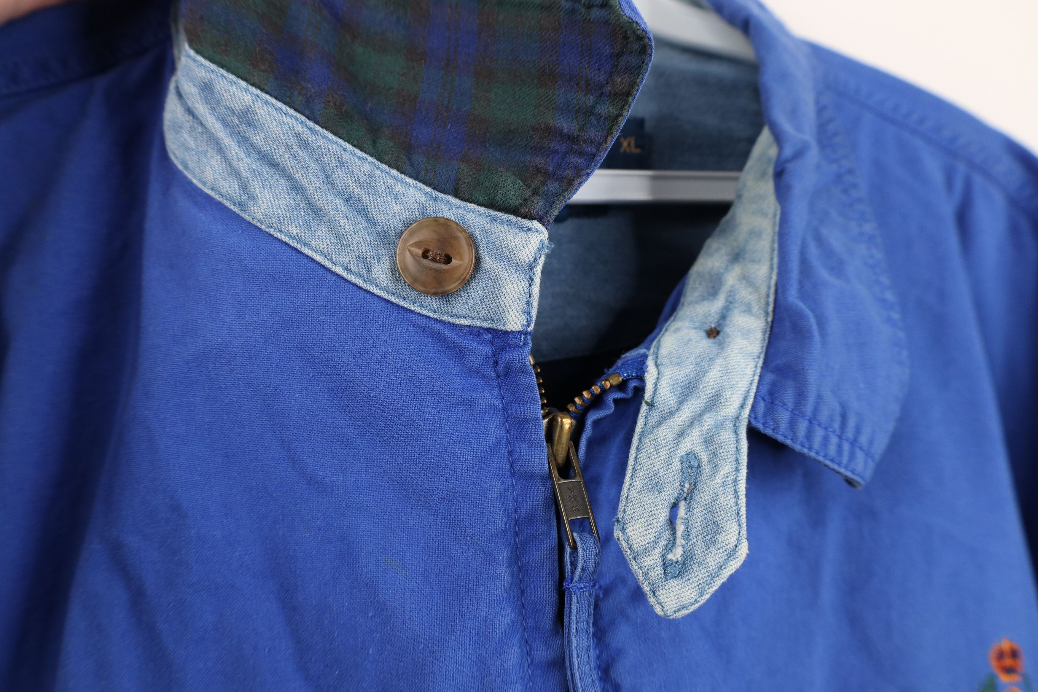 Ralph Lauren Vintage 90s Chaps Ralph Lauren Crest Cafe Bomber Jacket Blue Size US XL / EU 56 / 4 - 5 Thumbnail