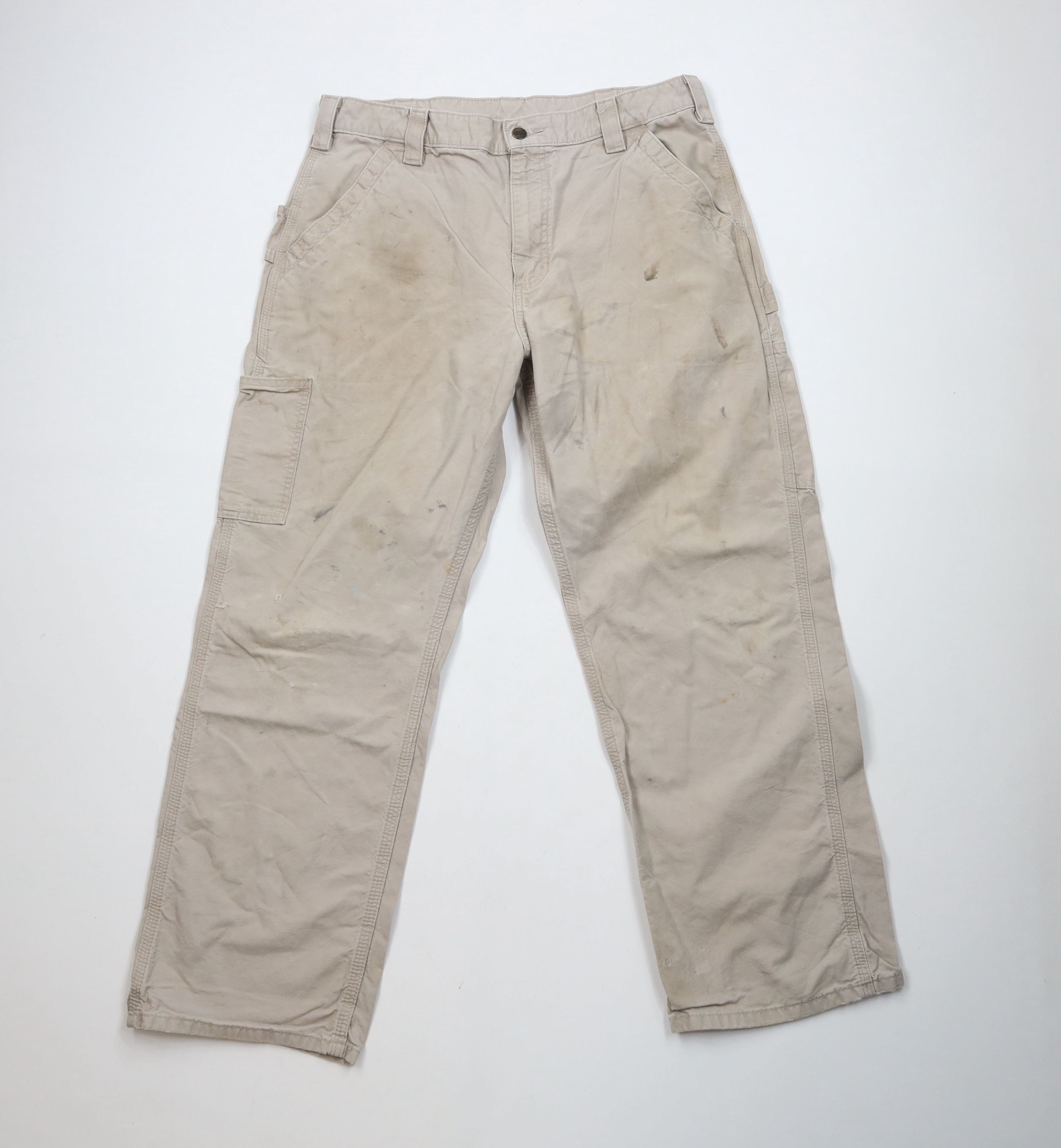 Carhartt Vintage Y2K Carhartt Loose Fit Wide Leg Dungaree Pants Beige Size US 36 / EU 52 - 1 Thumbnail