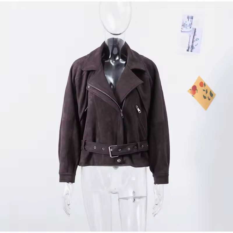 Other Retro Style Suede Zipper Brown Y2k Casual Jacket Size M / US 6-8 / IT 42-44 - 8 Thumbnail