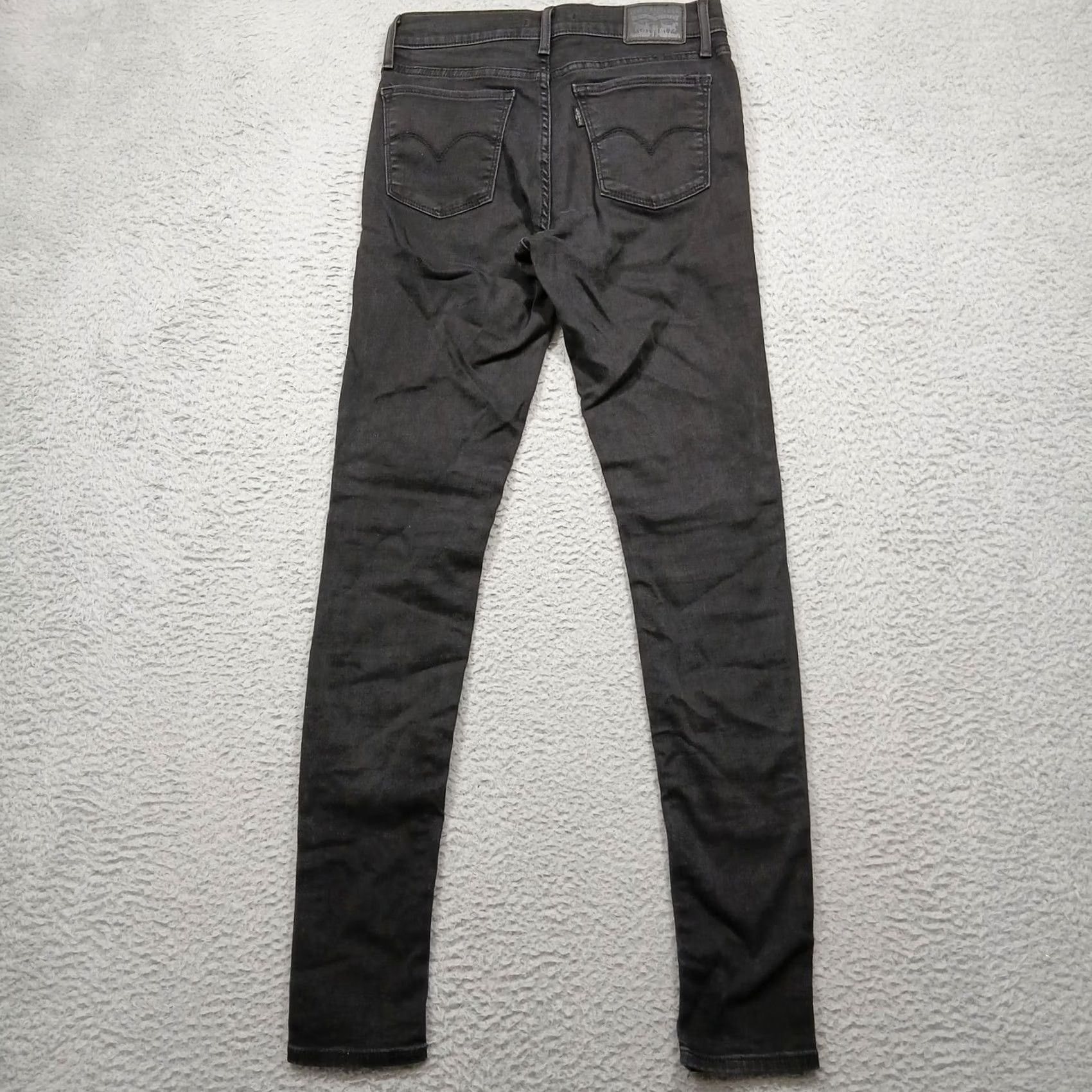 Levi's Levi's 710 Super Skinny Jeans Women's 28x32 Black Denim Stretch Mid Rise Slim Fit Pockets Zipper Button Leather Patch Size 28" / US 6 / IT 42 - 3 Thumbnail