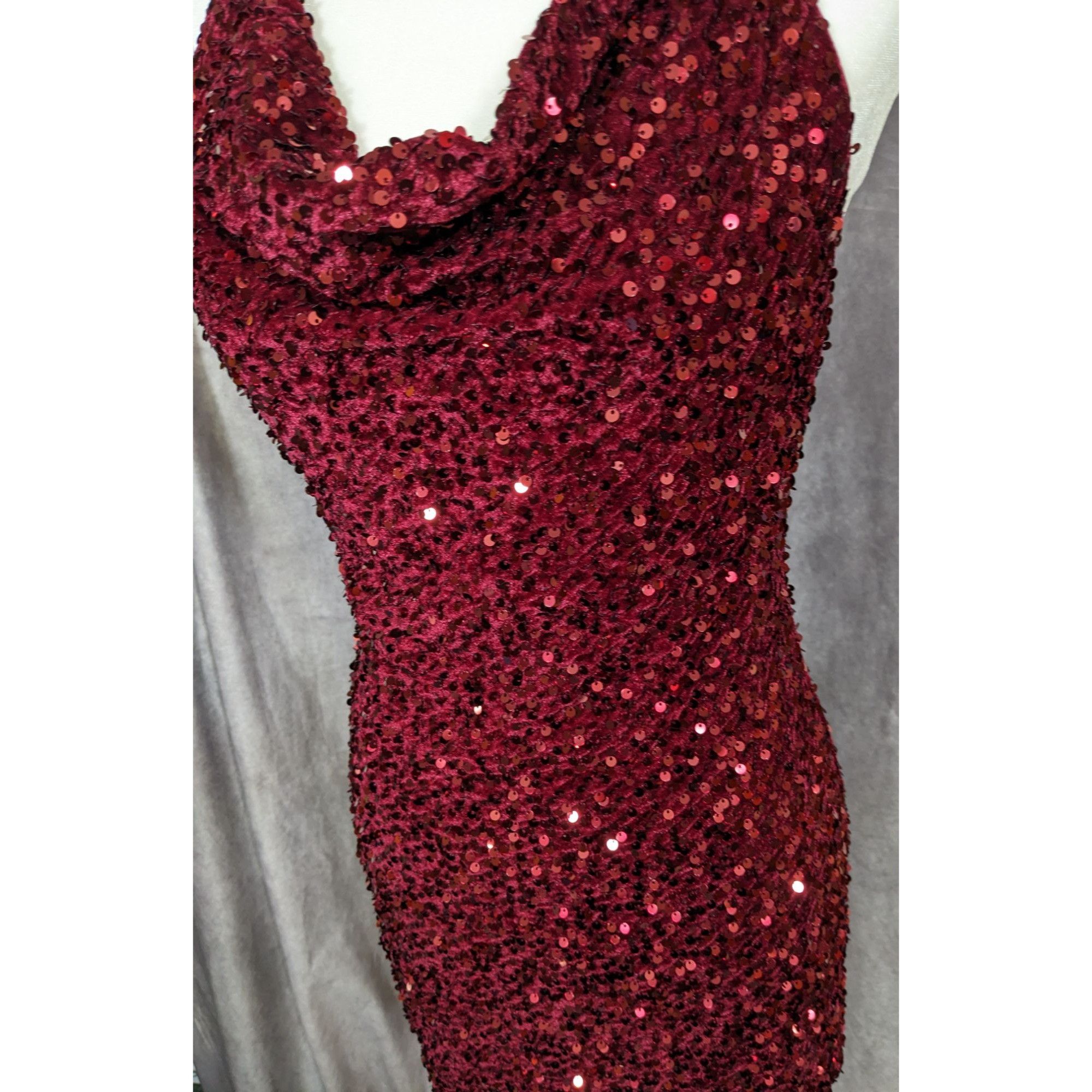 Other Glam Merlot Star Lights Halter Mini Dress By Selfie Leslie Size S / US 4 / IT 40 - 8 Thumbnail