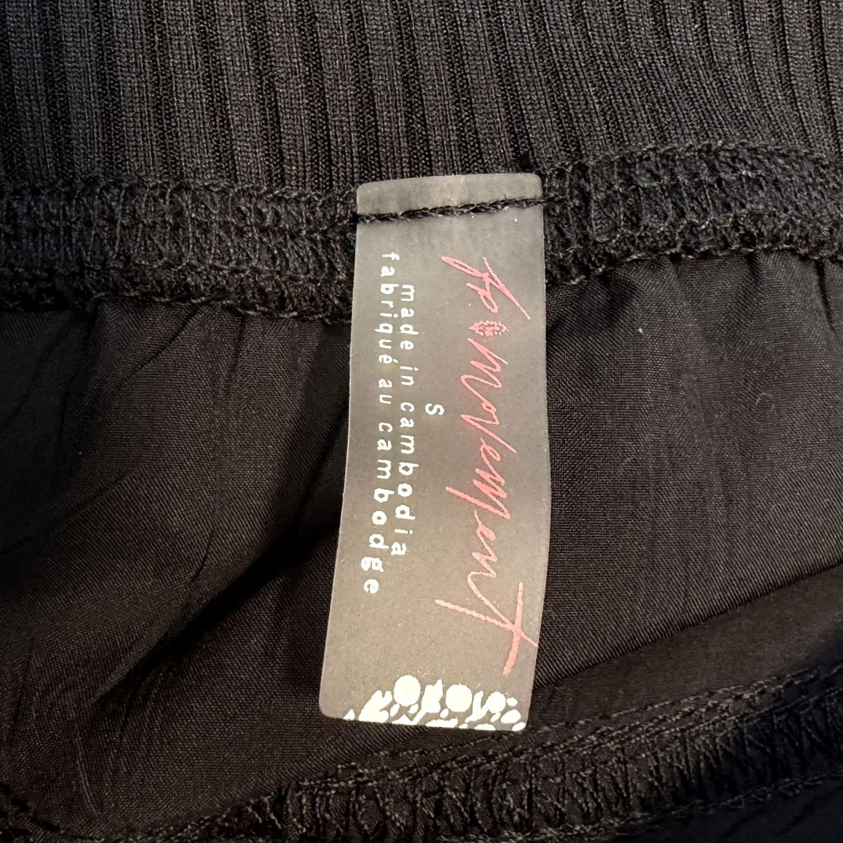 Vintage Free People Pants Womens Small Black High Waist Wide Leg Windbreaker Drawstring Size 28" / US 6 / IT 42 - 7 Thumbnail