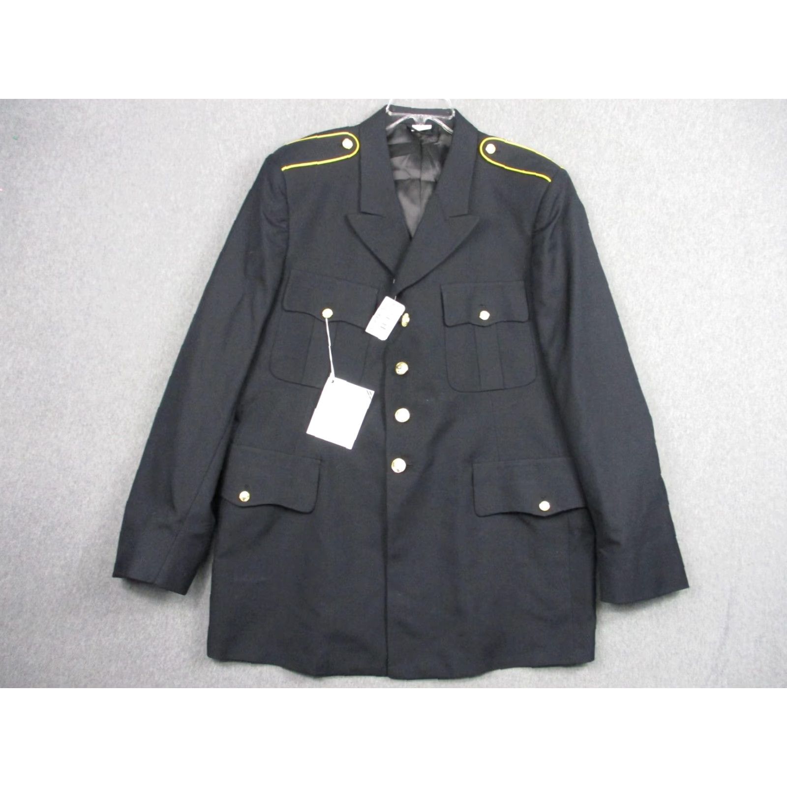 Epaulet US Army Jacket Mens 46L Blue Dress Uniform Coat Poly Wool Epaulets Brass Buttons Jacket Men Size 46L Dress Blue Uniform Coat Size US S / EU 44-46 / 1 - 5 Thumbnail