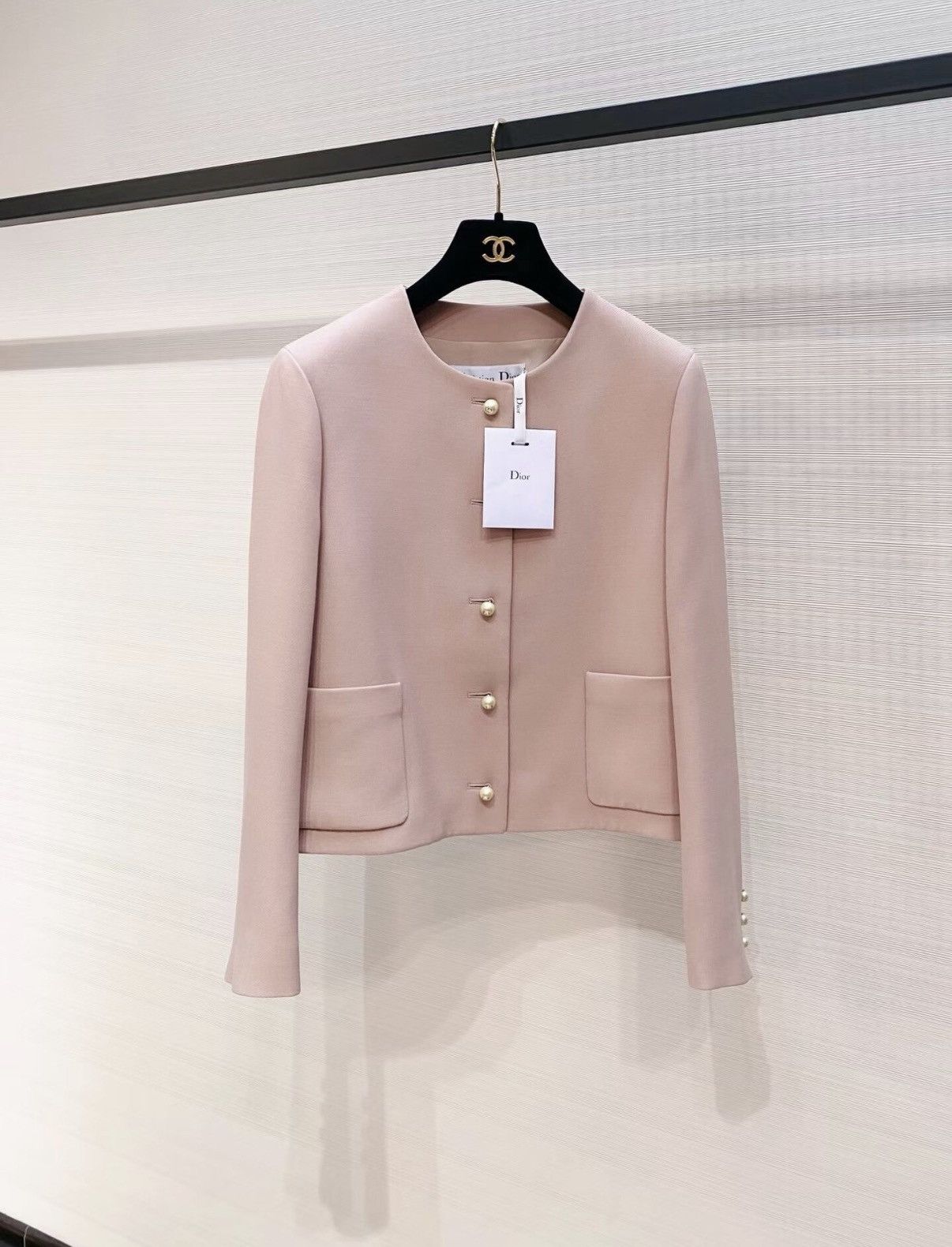 Dior Dior Classic Pink Crew Neck Top with Pearl Buttons J33 Size S / US 4 / IT 40 - 1 Thumbnail