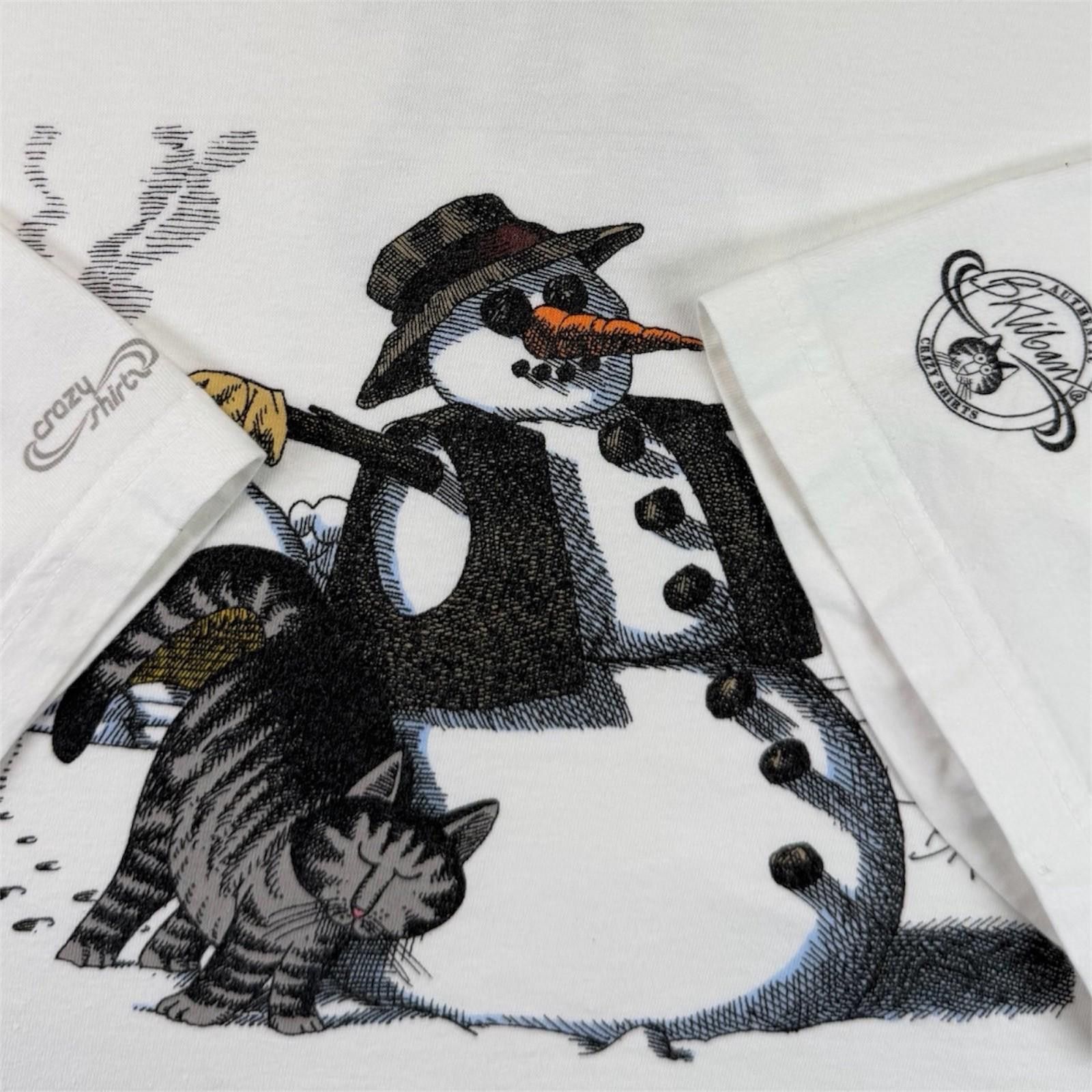 Vintage B. Kliban Crazy Shirts Hawaii Snowman Cat Christmas TShirt L Size US L / EU 52-54 / 3 - 4 Thumbnail