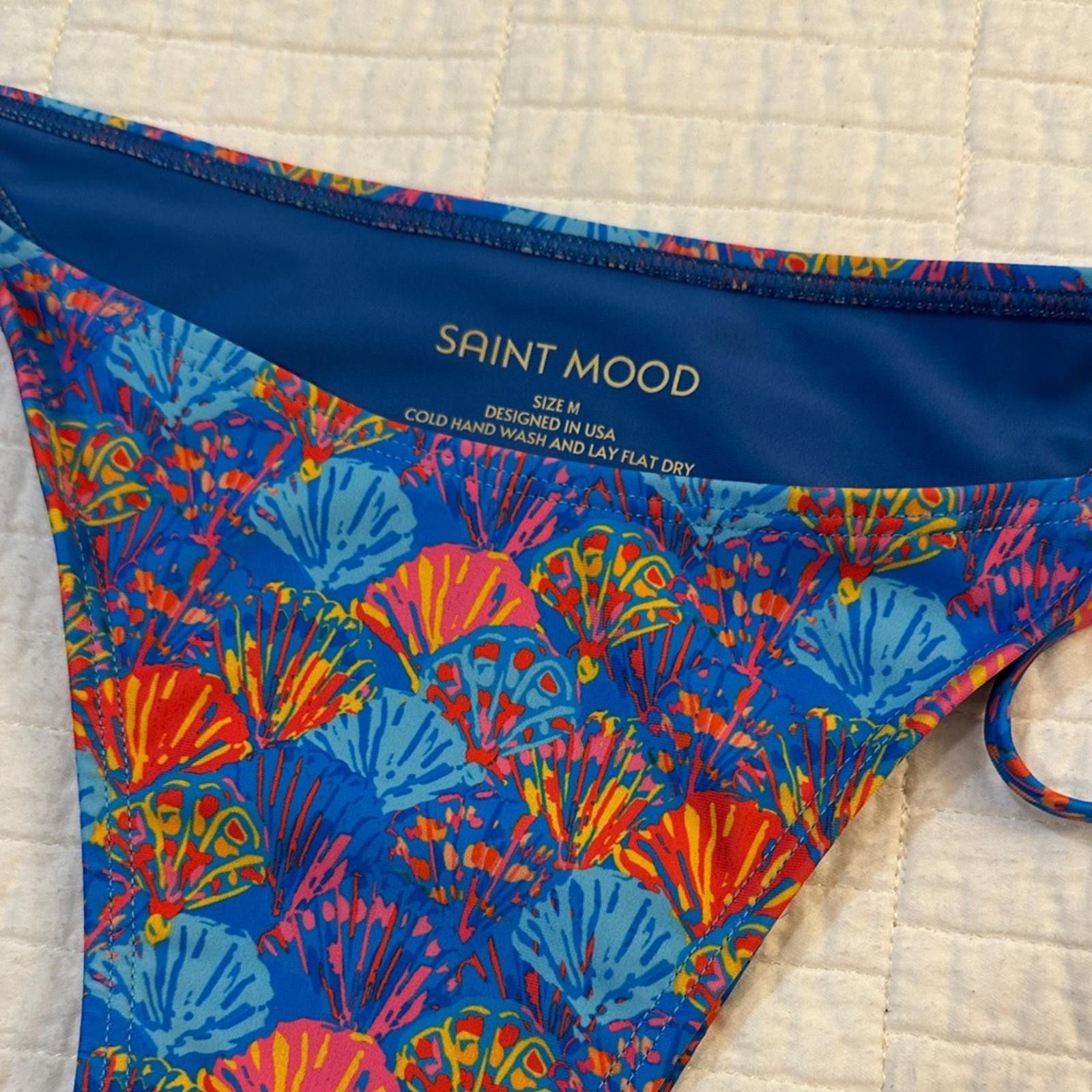 Other Saint Mood Bikini Medium Blue Floral Bikini Bottom Size ONE SIZE - 2 Thumbnail
