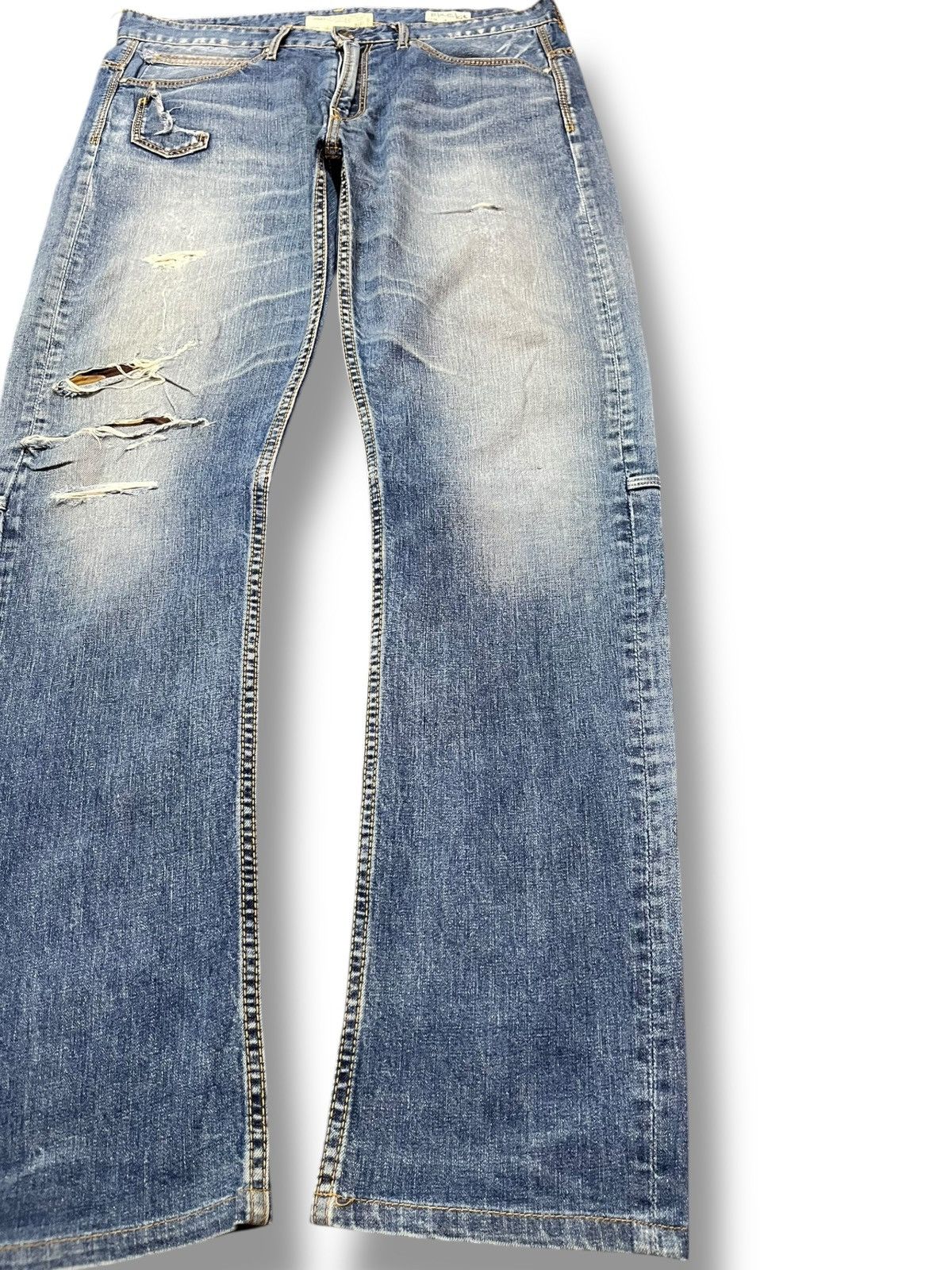 Jimmy Taverniti Vintage Jimmy Taverniti Curve Leg Distressed Denim Size US 33 - 4 Thumbnail