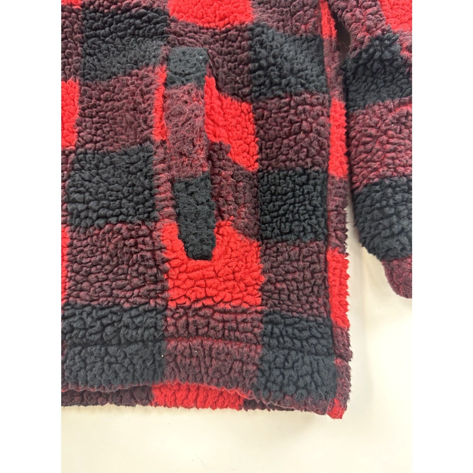 Vintage VINTAGE WallFlower Jacket Womens S Red Black Buffalo Plaid Full Zip Hooded Fleece Size S / US 4 / IT 40 - 2 Thumbnail