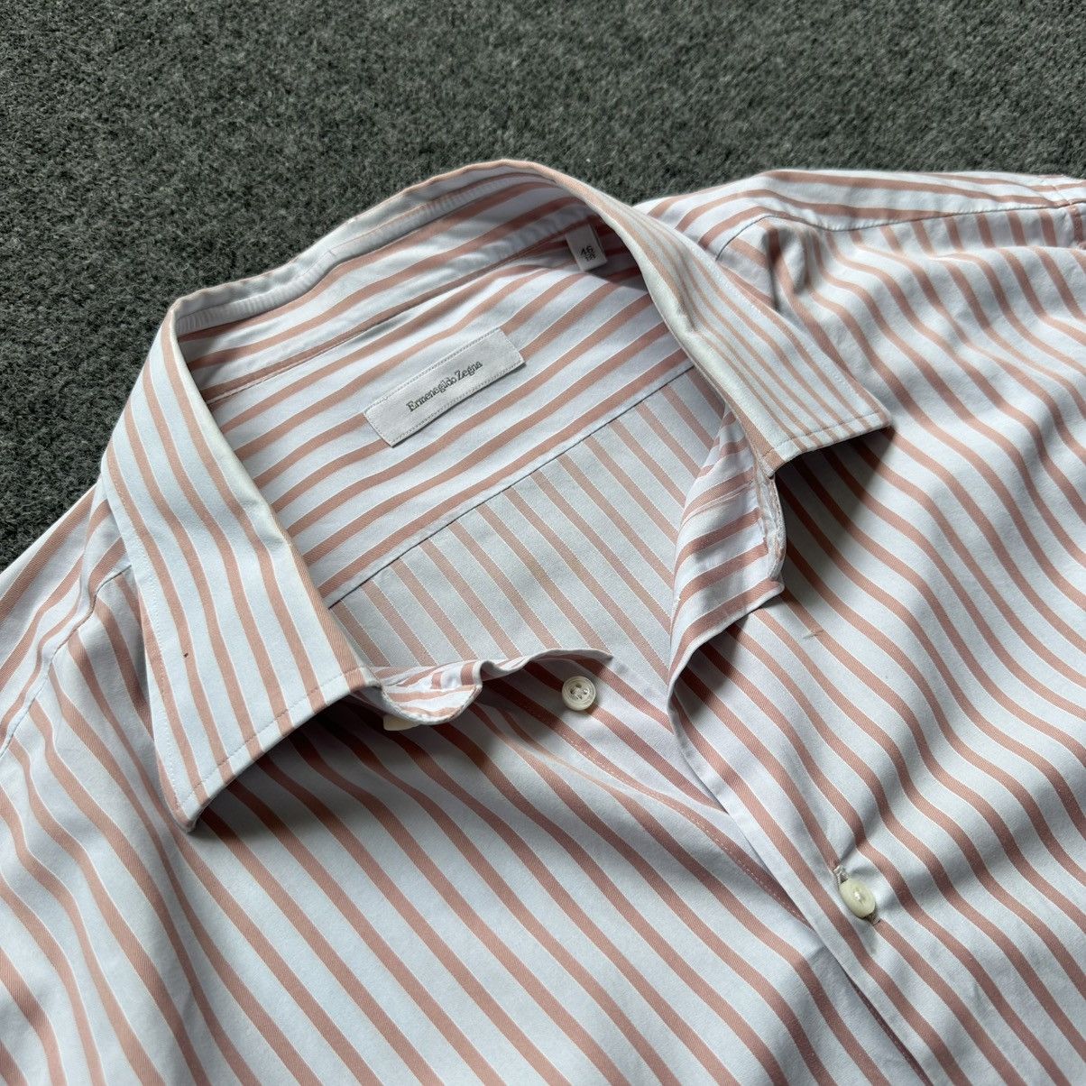 Ermenegildo Zegna Luxury 46/18 Ermenogildo Zegna Stripped Shirt Button Up XXL Size US XL / EU 56 / 4 - 12 Thumbnail