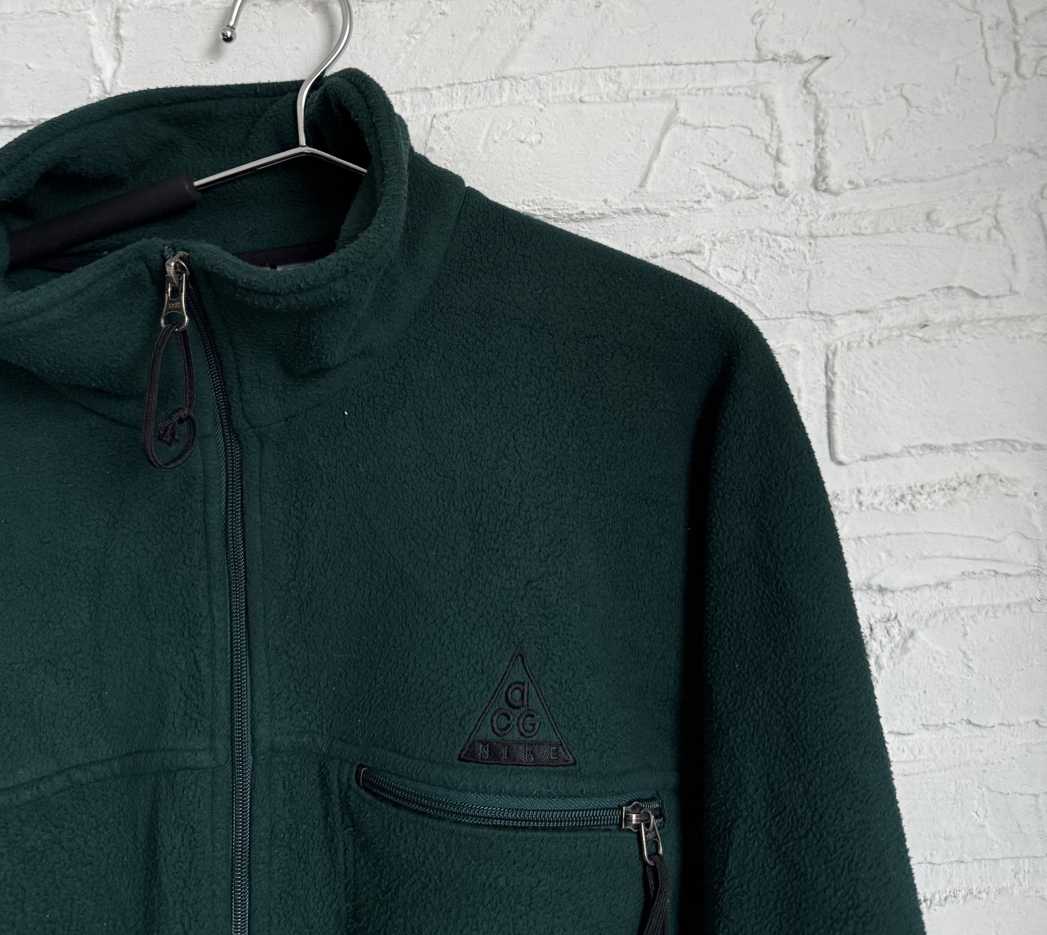 Nike ACG Vintage 90s Nike ACG Fleece jacket bottle green Size US L / EU 52-54 / 3 - 6 Thumbnail