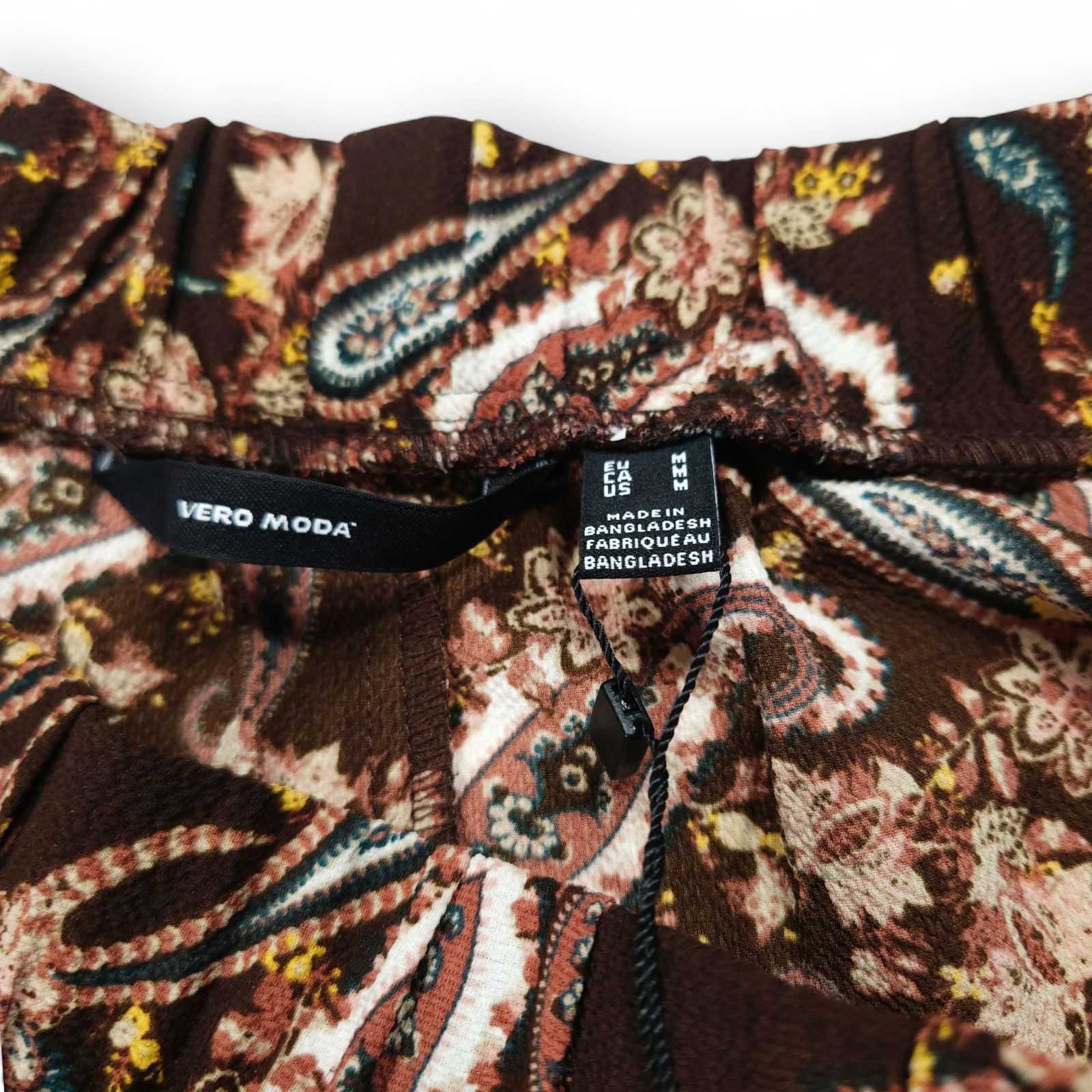 Other NWT Vero Moda VMSaga Skater Skirt M Brown Cream Paisley Boho Size 30" / US 8 / IT 44 - 3 Thumbnail
