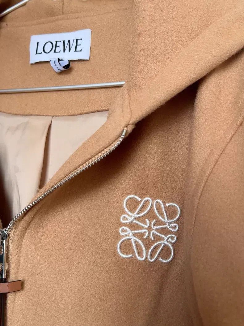 Loewe Loewe Camel Cotton and Wool Blend Hooded Sweatshirt Size US M / EU 48-50 / 2 - 2 Thumbnail