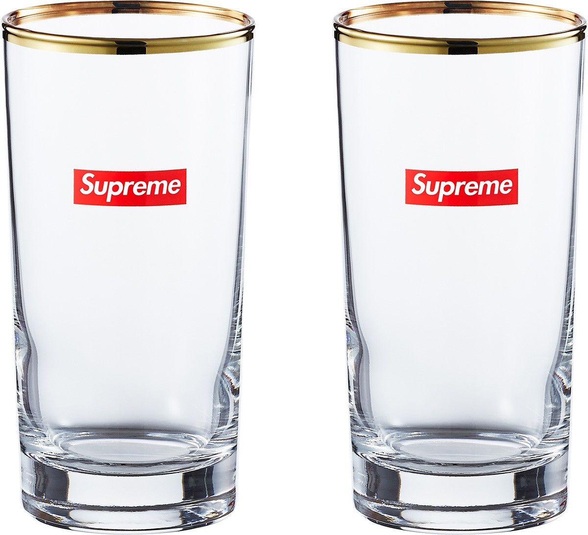 Supreme FW15 Supreme Bar Glass Gold Rim Drinking Cup Clear Box Logo Size ONE SIZE - 7 Thumbnail