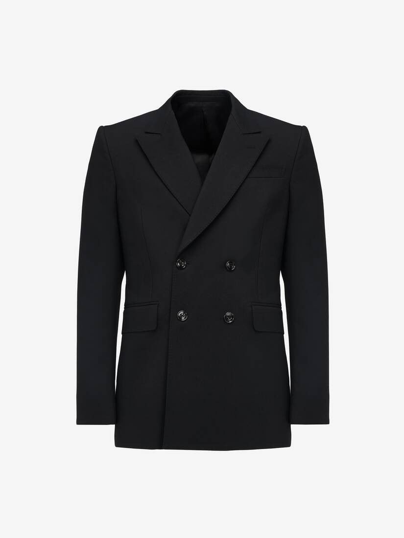 Alexander McQueen o1w1db10725 Neat Shoulder Double-Breasted Jacket in Black Size US XL / EU 56 / 4 - 2 Thumbnail