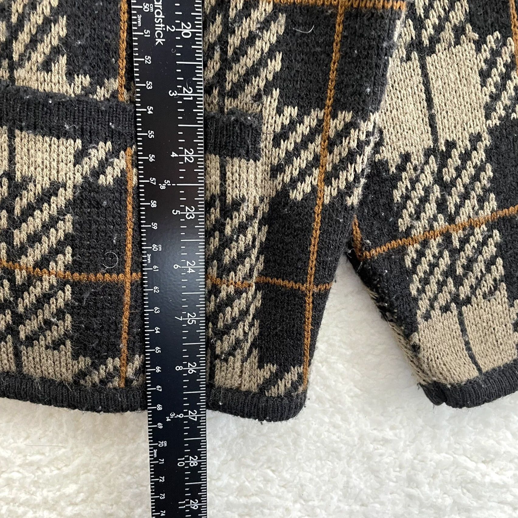Vintage VINTAGE 90s Cardigan Sweater 1X XL Plus Size Tan Tartan Plaid Academia Grandma Women Size XL / US 12-14 / IT 48-50 - 7 Thumbnail
