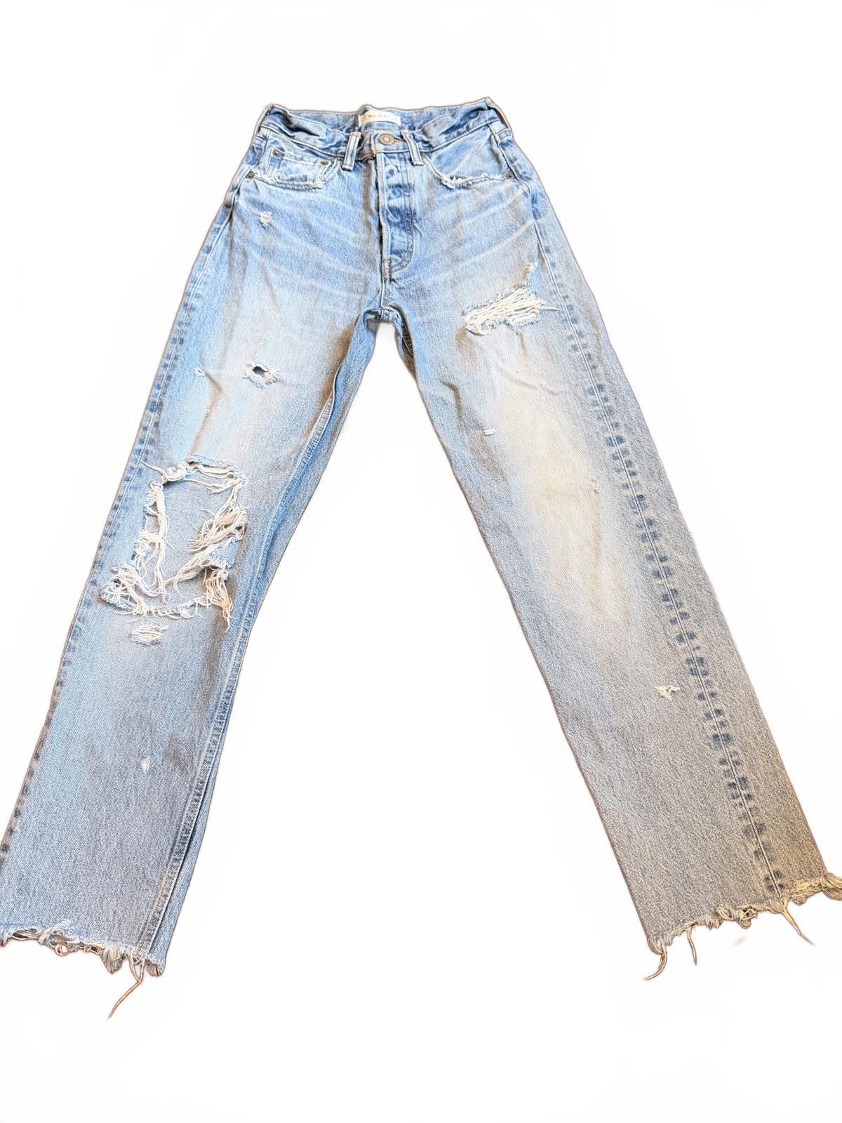 MOUSSY Moussy Light Blue Distressed Denim Jeans Size 24 Size 24" / US 00 / IT 34 - 1 Thumbnail