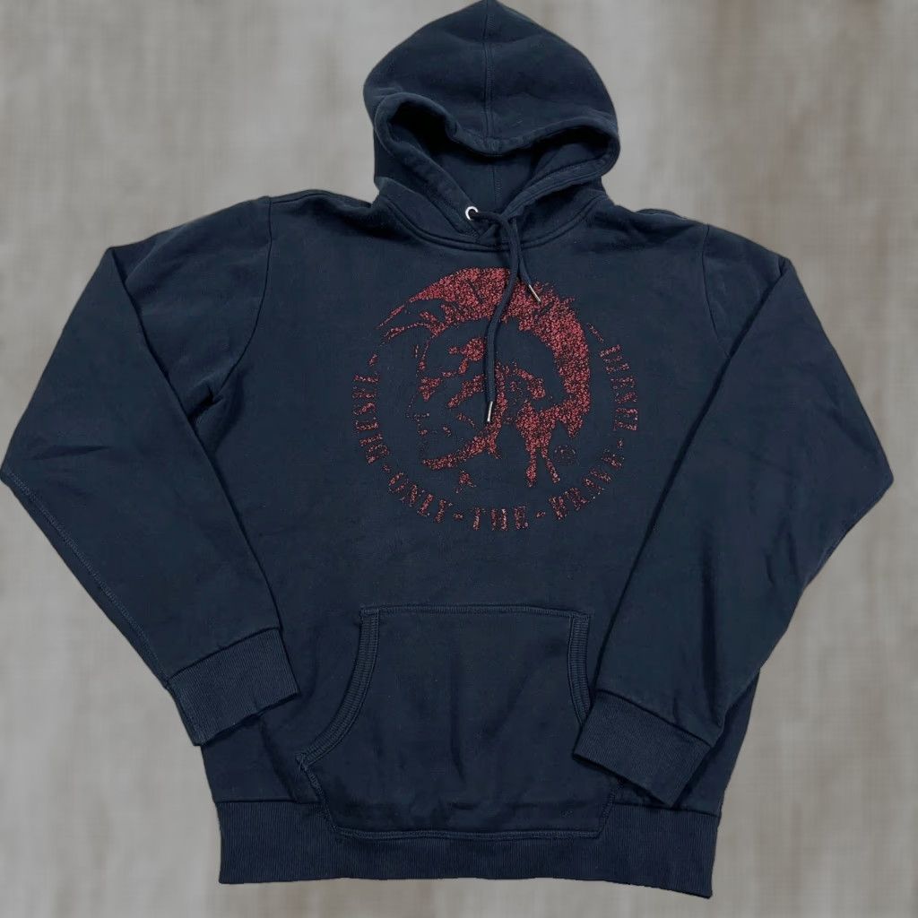 Diesel Diesel Hoodie Men Medium Black Red Logo Sweatshirt Y2K Retro Modern Sports Graphic Pullover Crew Neck Hooded Size US M / EU 48-50 / 2 - 1 Thumbnail