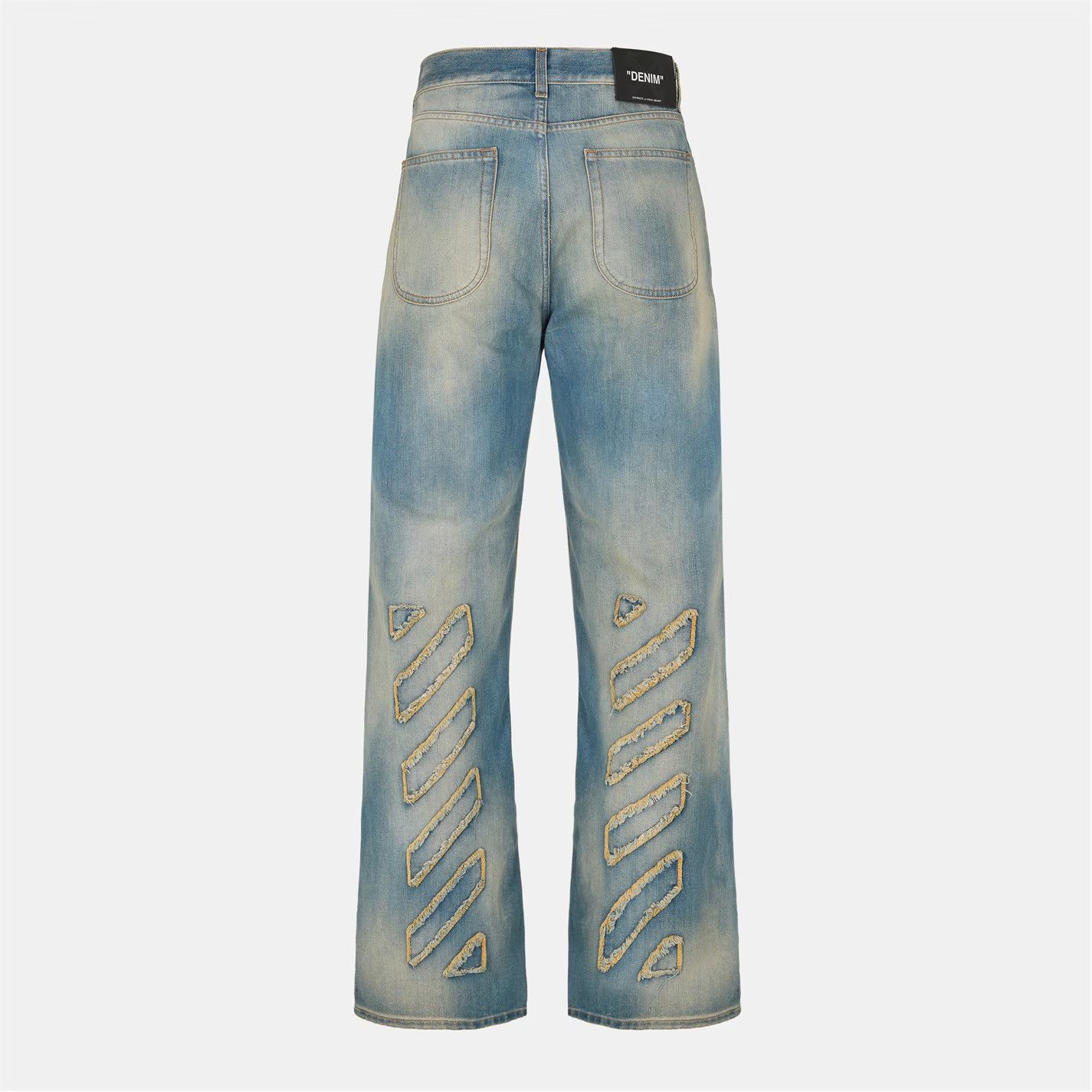 Off-White o1g2r1mq0326 Patch Wide Leg Jeans in Blue Size US 34 / EU 50 - 2 Thumbnail
